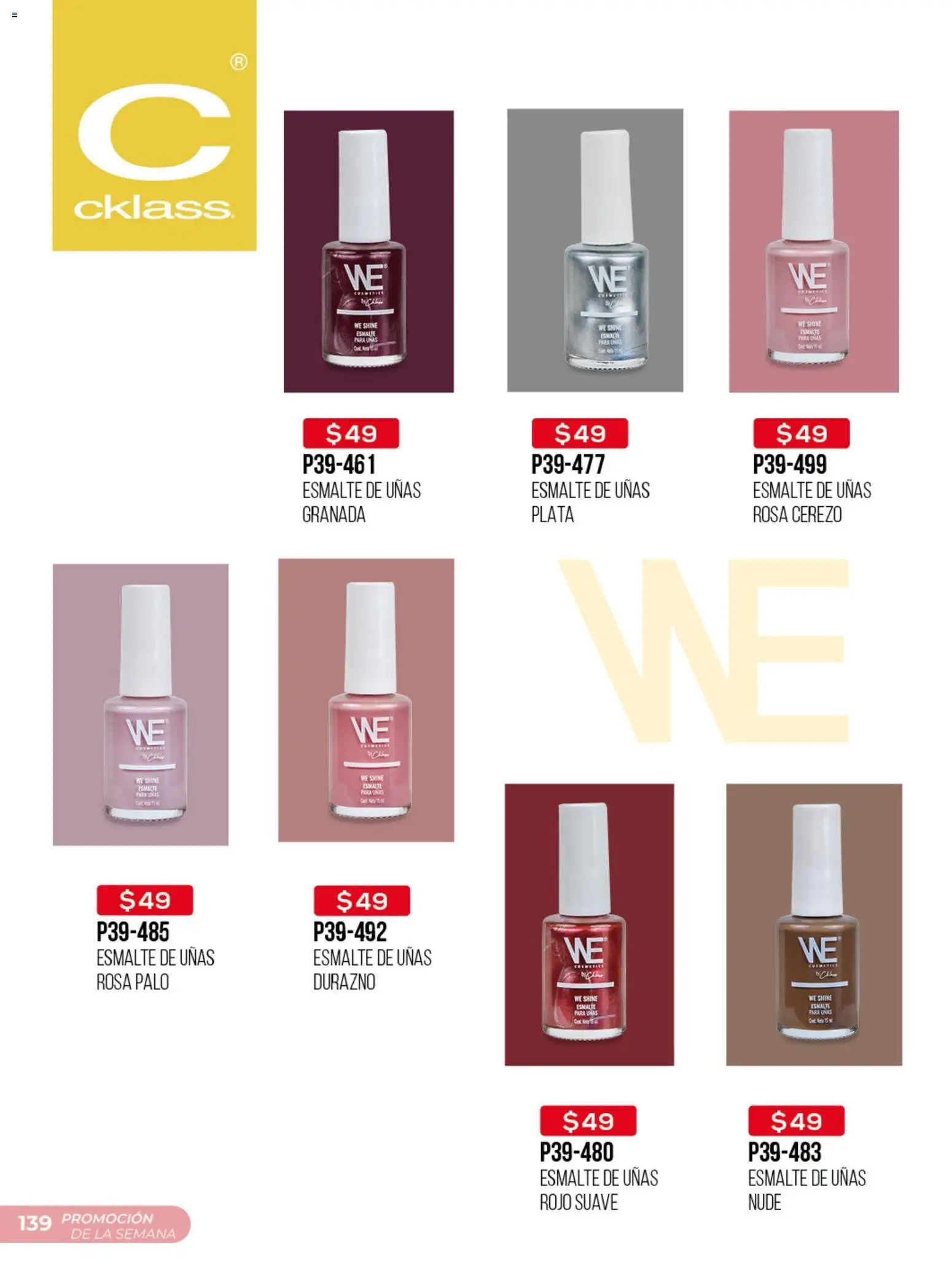 Nuevas ofertas de Cklass válidas en toda la República Mexicana desde el 30.03.2026. ¡Encuentra las mejores ofertas en Cklass catálogo Promo semanal! | Página: 140 | Productos: Durazno, Esmalte de uñas