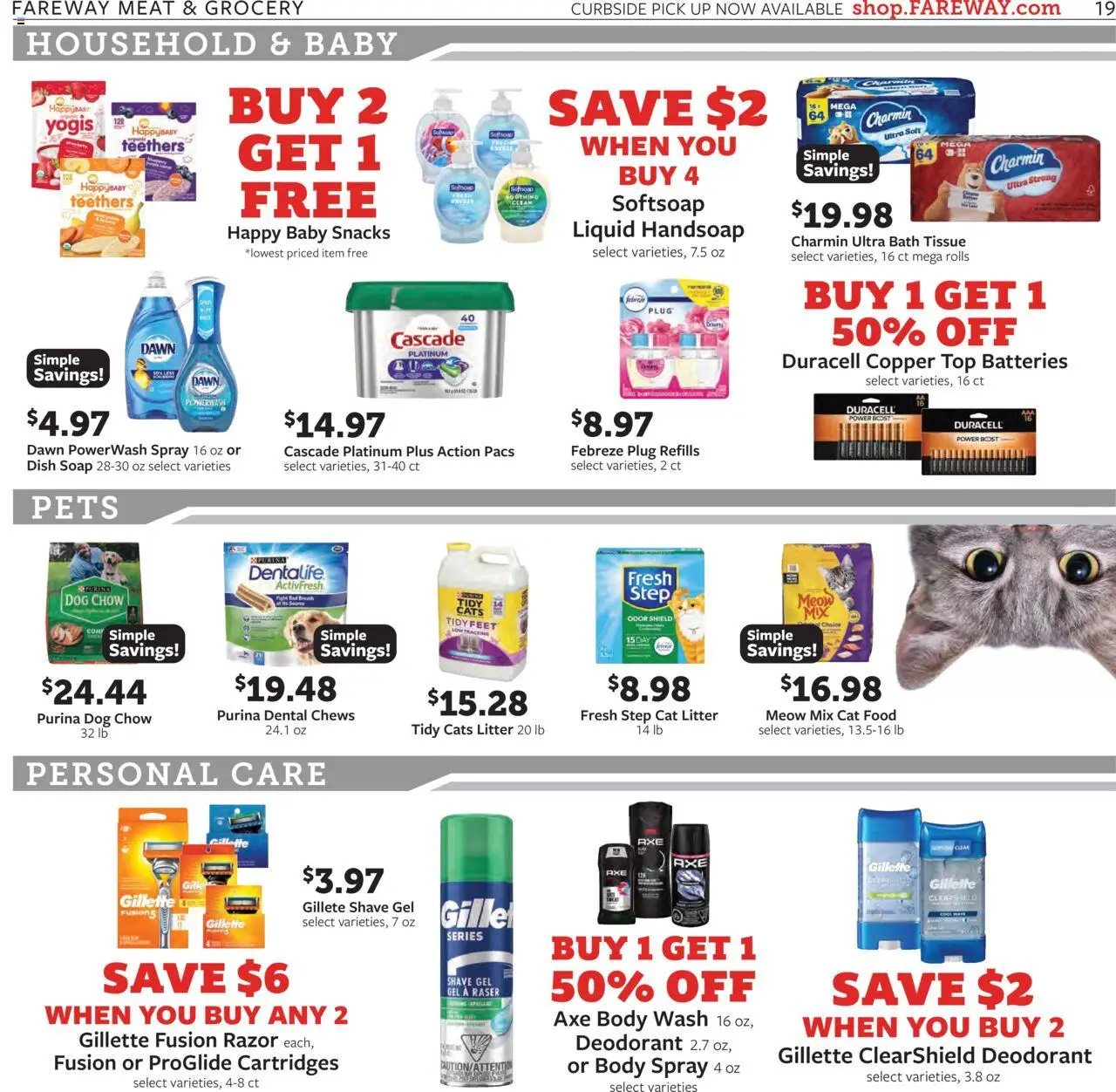 Fareway Weekly Ad - valid from 29.09.2025 | Page: 19 | Products: Cat Food, Cat Litter, Soap, Body Wash