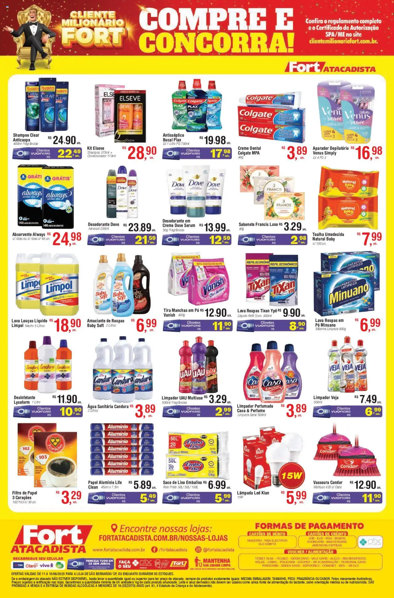 Fort Atacadista Folheto - válido de 11.08.2025 | Página: 4 | Produtos: Condicionador, Leite, Absorvente, Amaciante
