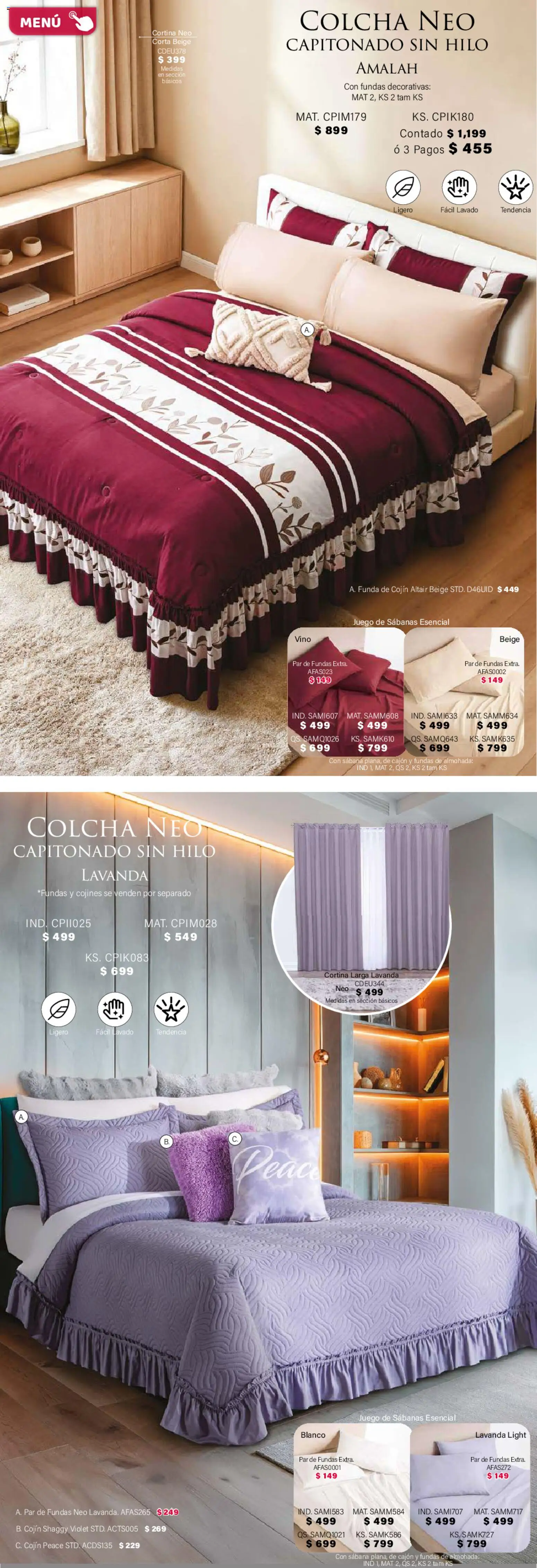 Nuevas ofertas de Colchas Concord válidas en toda la República Mexicana desde el 01.02.2026. ¡Encuentra las mejores ofertas en Colchas Concord catálogo! | Página: 74 | Productos: Funda, Almohada, Vino, Sabanas