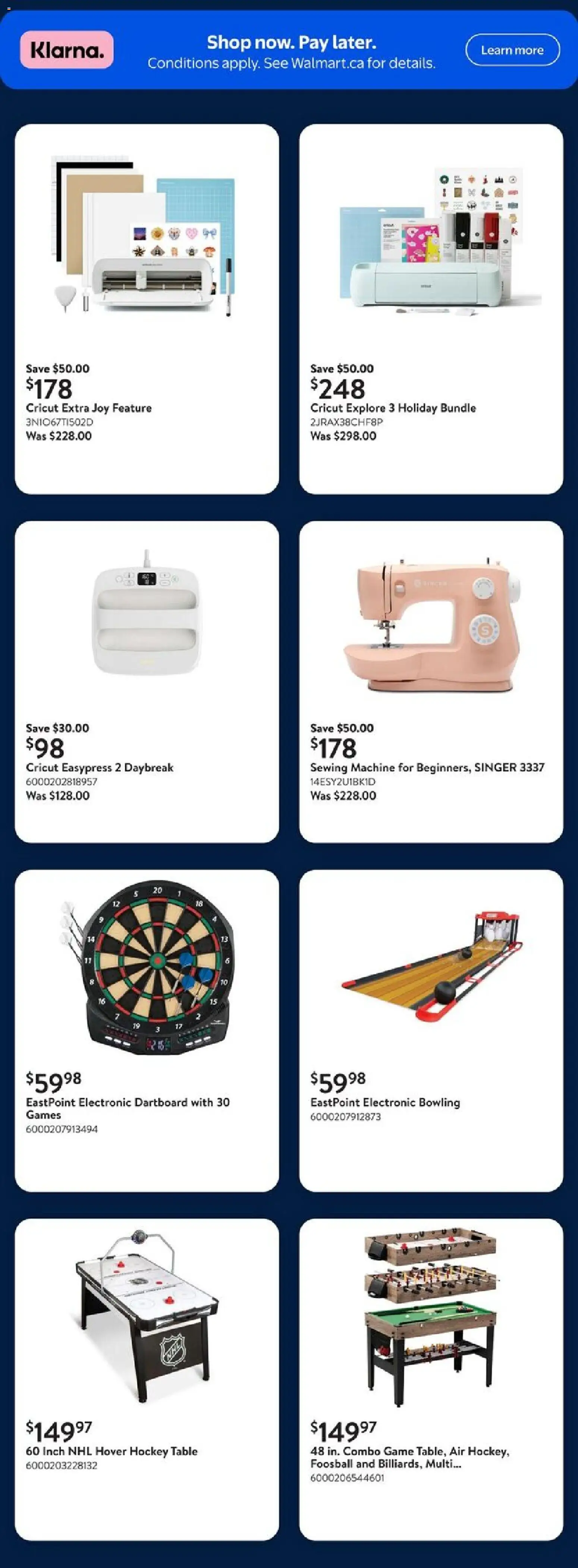 Walmart flyer valid from 04.12.2025 | Page: 21 | Products: Game, Sewing machine, Table