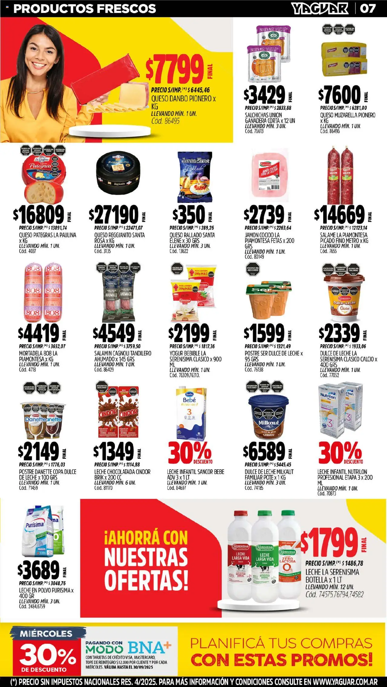 Yaguar catálogo │ válido desde el 15.09.2025 | Página: 8 | Productos: Botella, Jamón cocido, Leche, Jamón