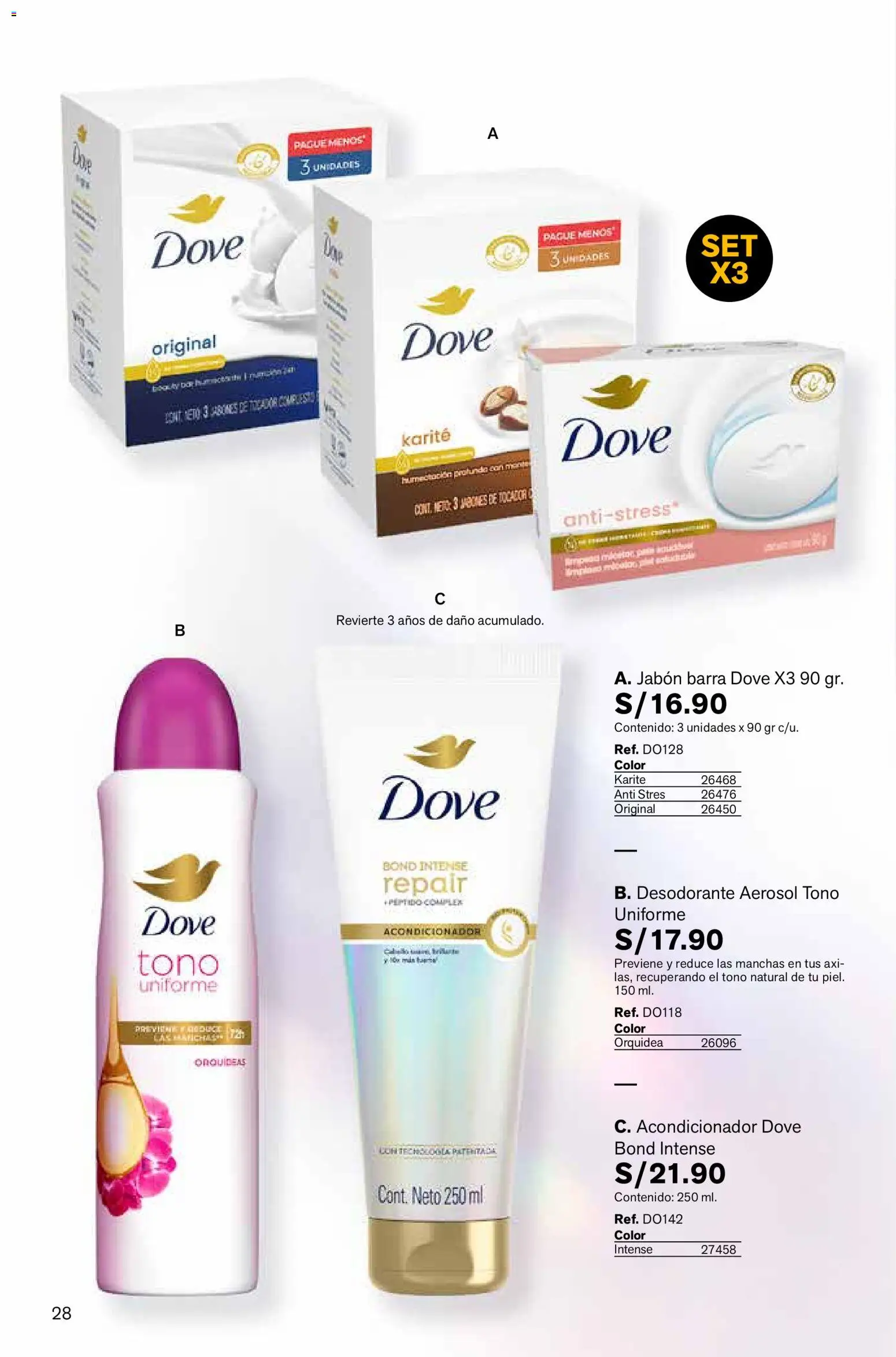 Catálogo Leonisa válido desde 06.03.2026 | Página: 28 | Productos: Acondicionador, Jabón, Desodorante