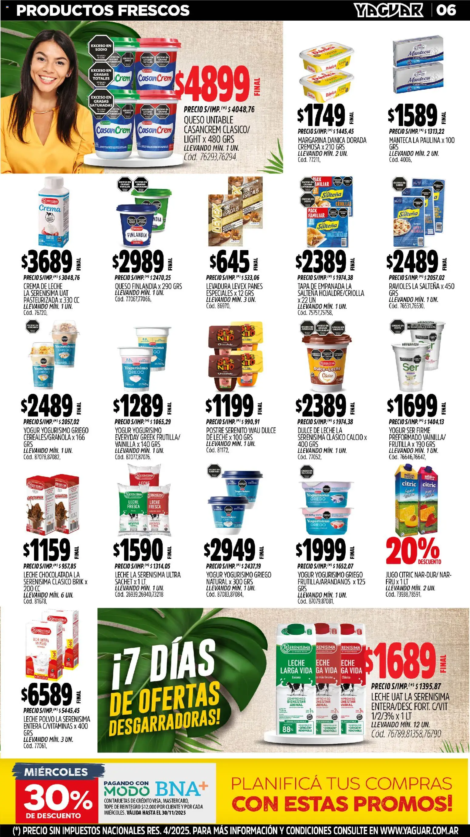 Yaguar - Trelew │ válido desde el 10.11.2025 | Página: 6 | Productos: Polvo, Manteca, Chocolate, Margarina