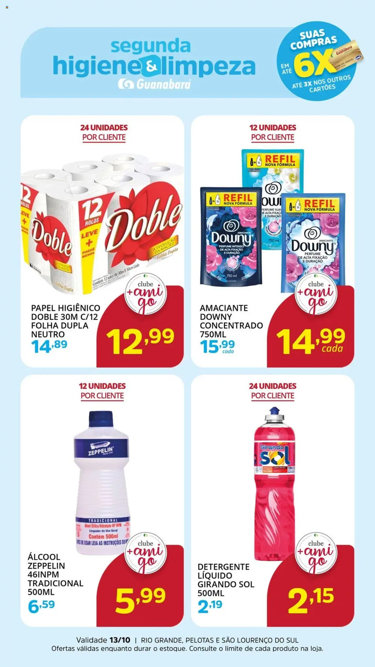 Supermercado Guanabara Folheto - válido de 13.10.2025 | Página: 1 | Produtos: Perfume, Detergente, Papel higiênico, Amaciante