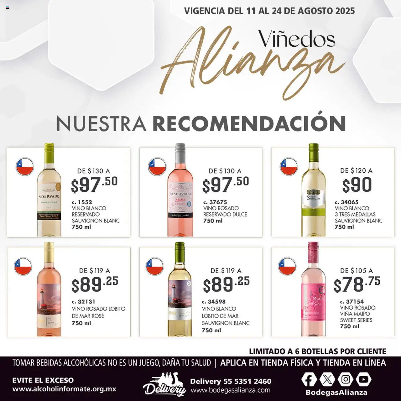 Nuevas ofertas de Bodegas Alianza válidas en toda la República Mexicana desde el 11.08.2025. ¡Encuentra las mejores ofertas en Bodegas Alianza - Catálogo Viñedos! | Página: 3 | Productos: Vino