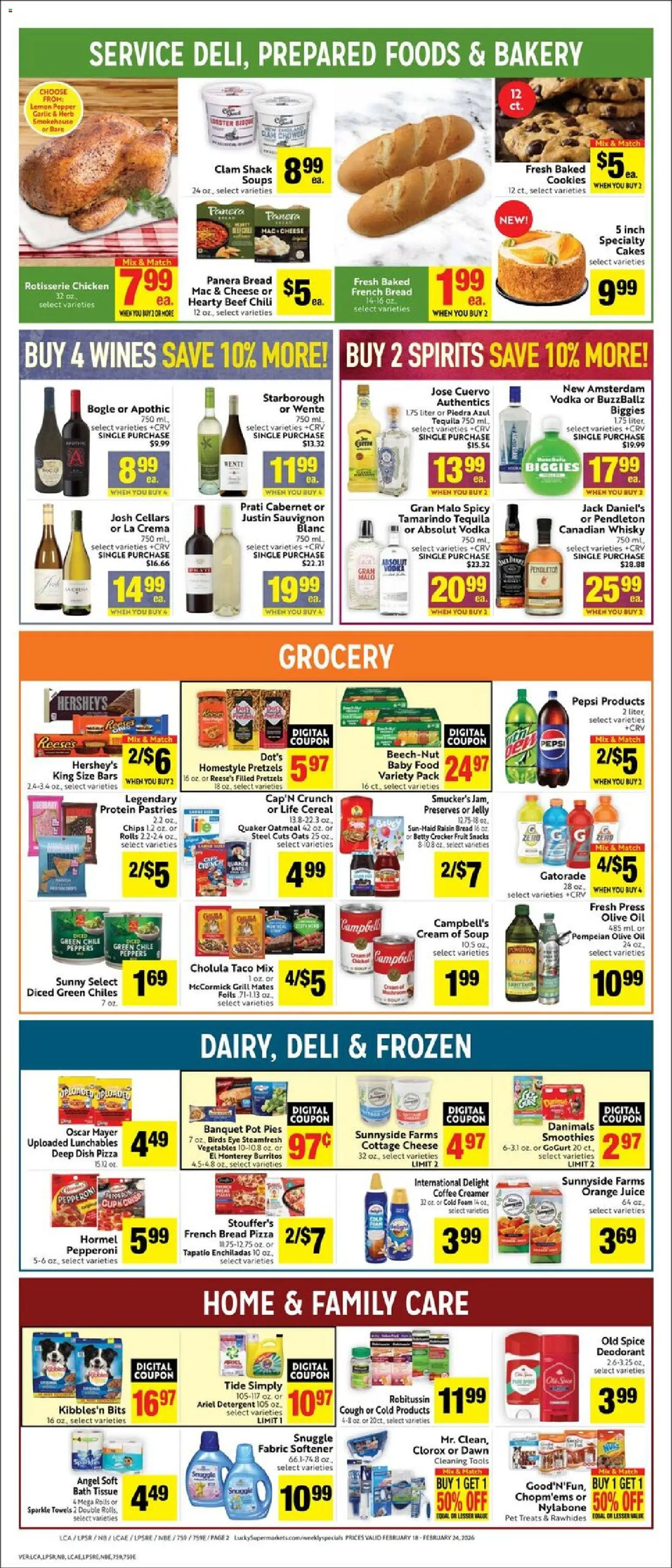 Lucky Supermarkets Weekly - AK - valid from 18.02.2026 | Page: 2 | Products: Peppers, Cheese, Vegetables, Garlic