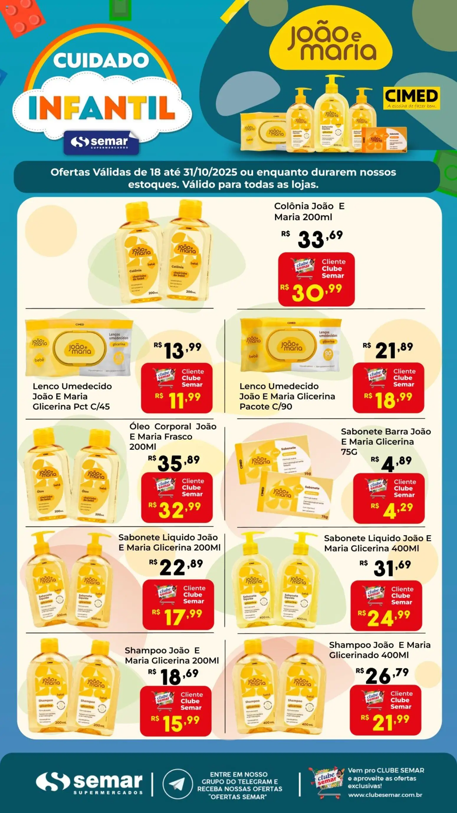 Semar Supermercado Folheto - válido de 18.10.2025 | Página: 1 | Produtos: Shampoo, Lenço, Sabonete, Sabonete líquido