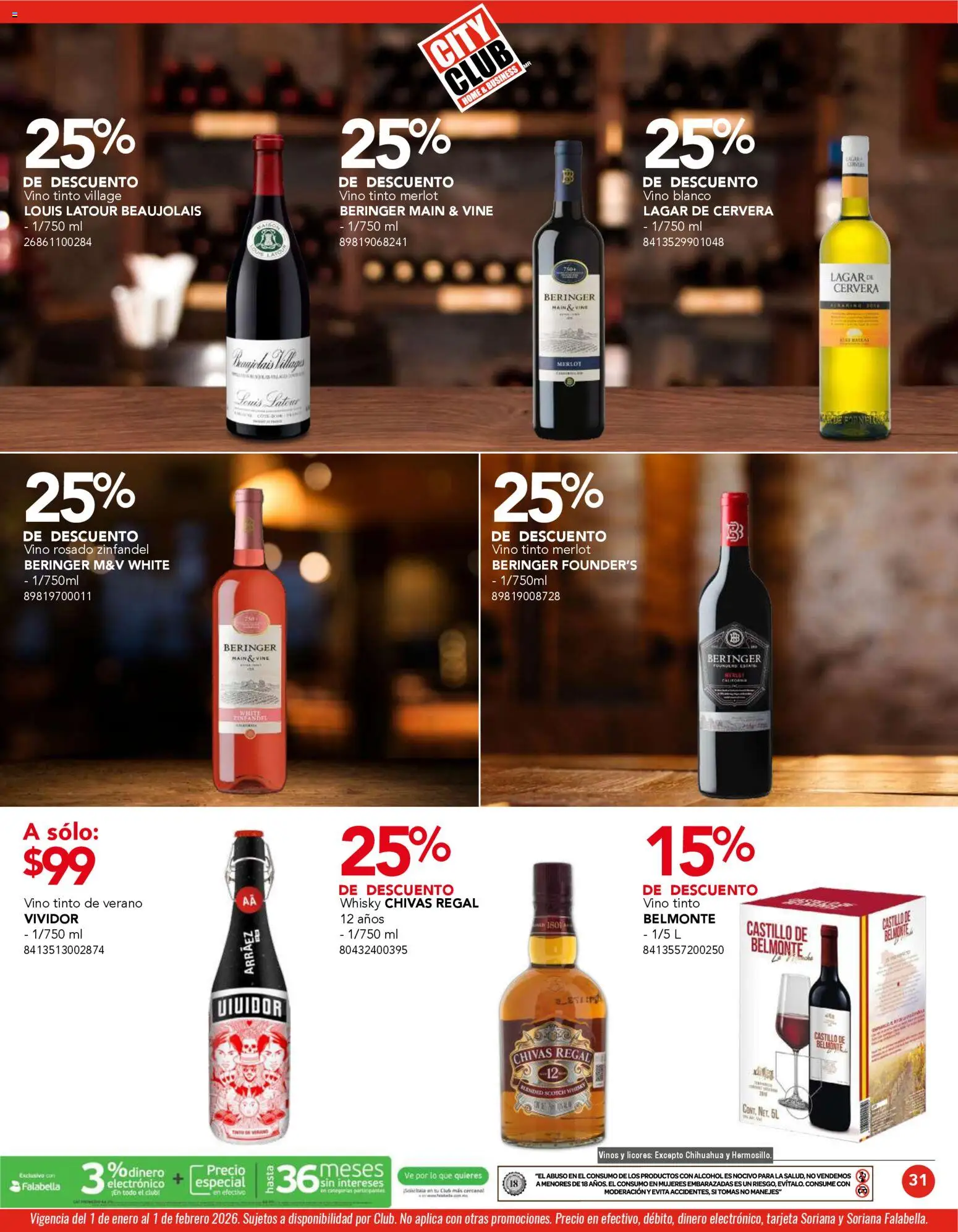 Nuevas ofertas de City Club válidas en toda la República Mexicana desde el 01.01.2026. ¡Encuentra las mejores ofertas en City Club catálogo! | Página: 31