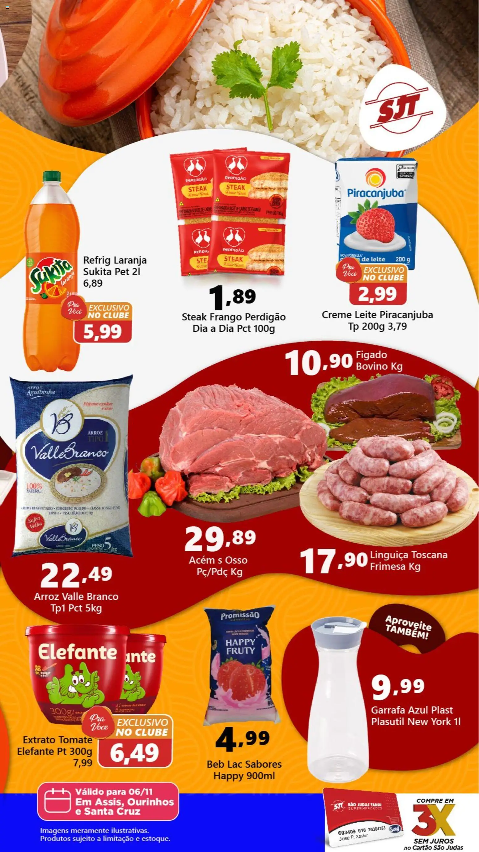 São Judas Tadeu Folheto - válido de 06.11.2025 | Página: 2 | Produtos: Acém, Leite, Creme, Frango