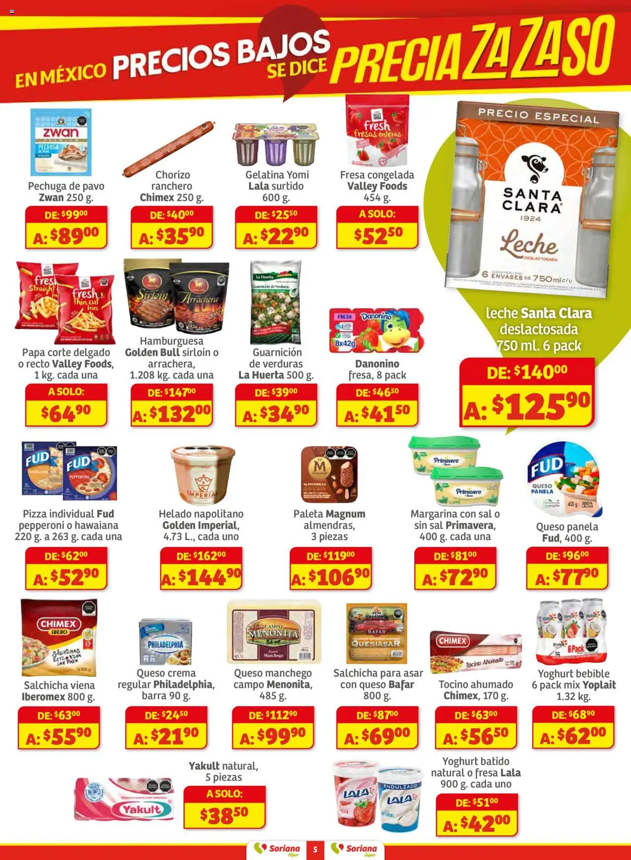 Nuevas ofertas de Soriana válidas en toda la República Mexicana desde el 16.10.2025. ¡Encuentra las mejores ofertas en Soriana - Preciazazaso Súper: Frontera Chia, Q. Roo! | Página: 5 | Productos: Papa, Gelatina, Paleta, Crema