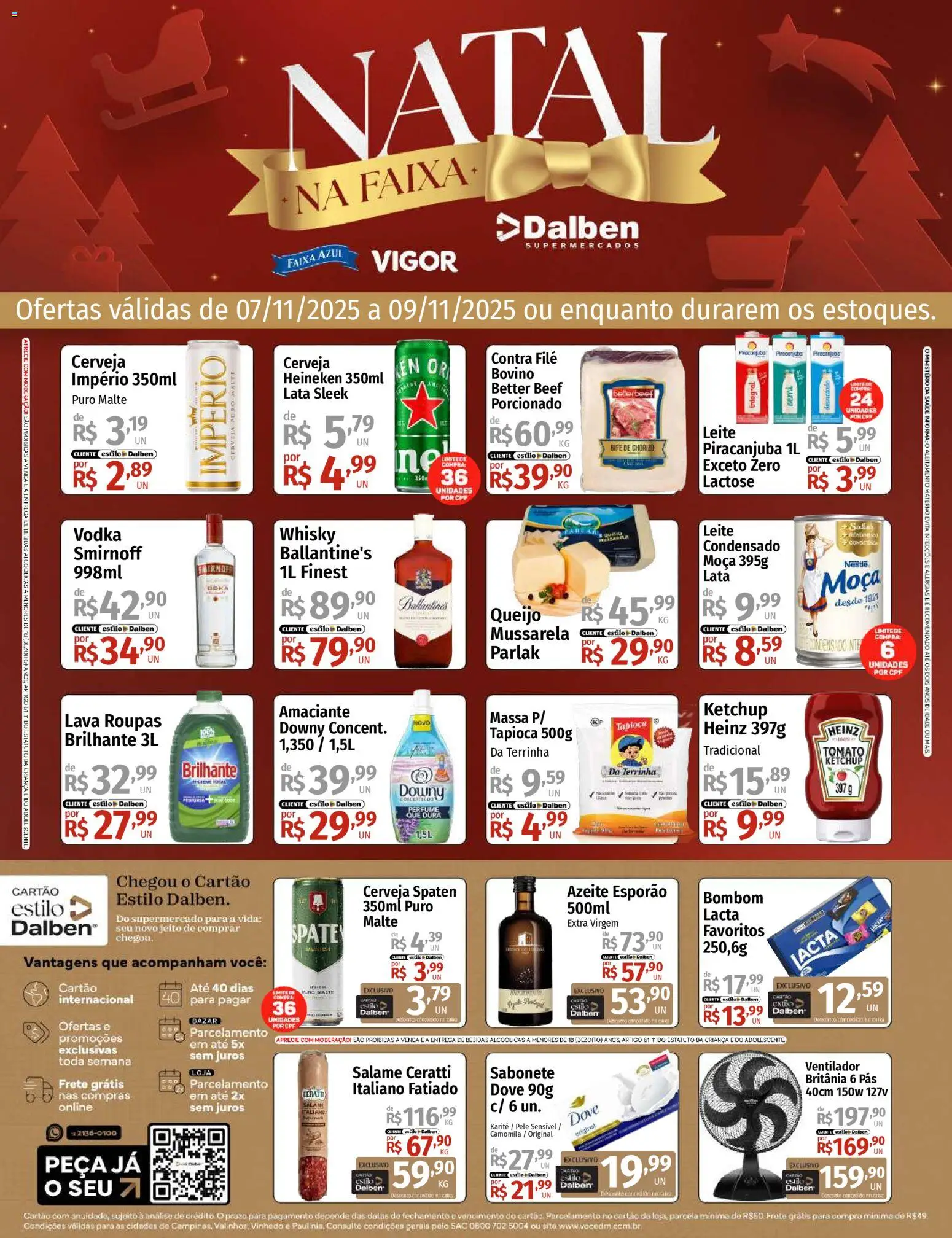 Supermercado Dalben Folheto - válido de 07.11.2025 | Página: 1 | Produtos: Whisky, Leite, Azeite, Bombom