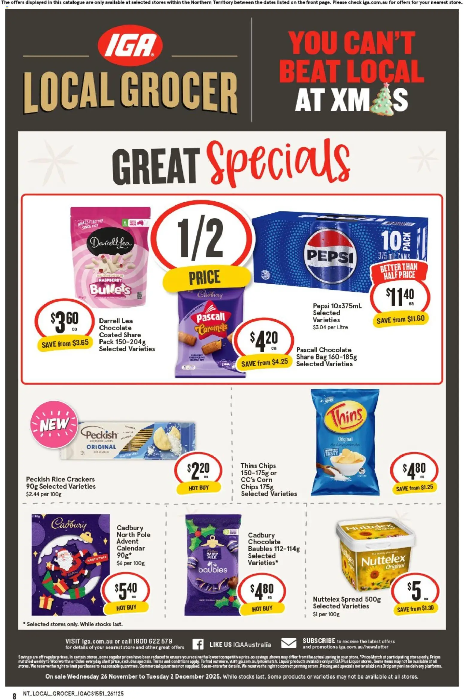 IGA catalogue - valid from 26.11.2025 | Page: 8 | Products: Rice, Pepsi, Chips, Raspberry