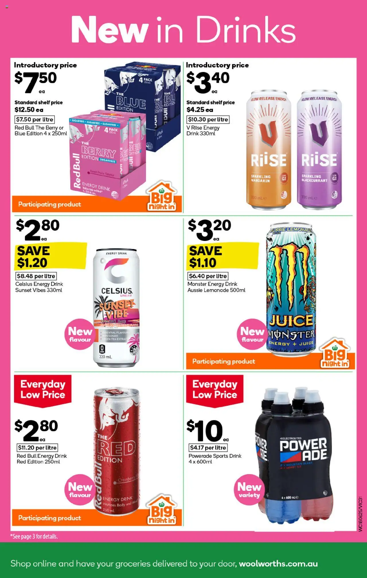 Woolworths catalogue - valid from 18.06.2025 | Page: 31 | Products: Energy drink, Juice, Tea, Sugar