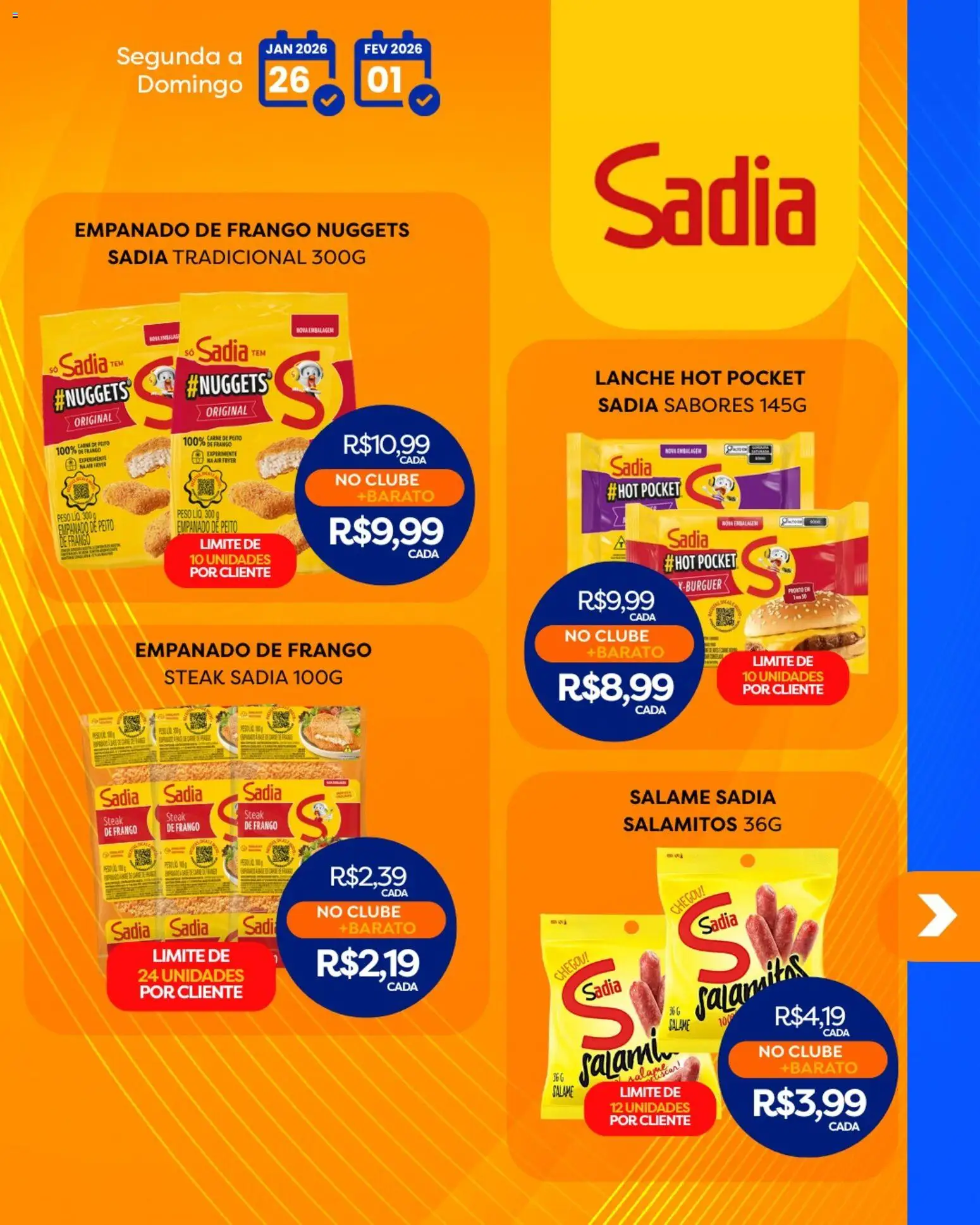Rede Bom Lugar Folheto - válido de 26.01.2026 | Página: 3 | Produtos: Salame, Carne, Frango