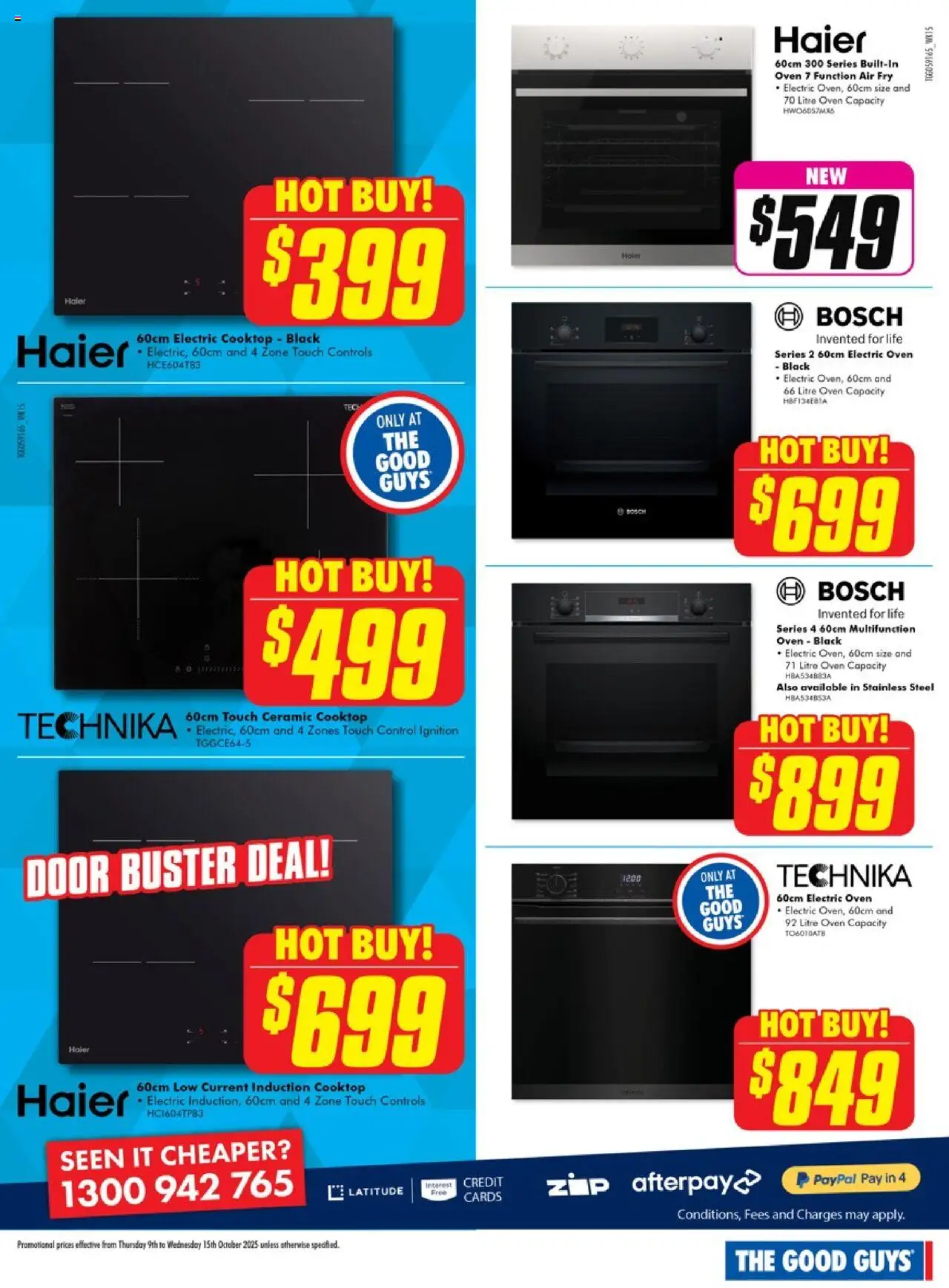 The Good Guys catalogue - valid from 08.10.2025 | Page: 8 | Products: Door, Oven, Cooktop