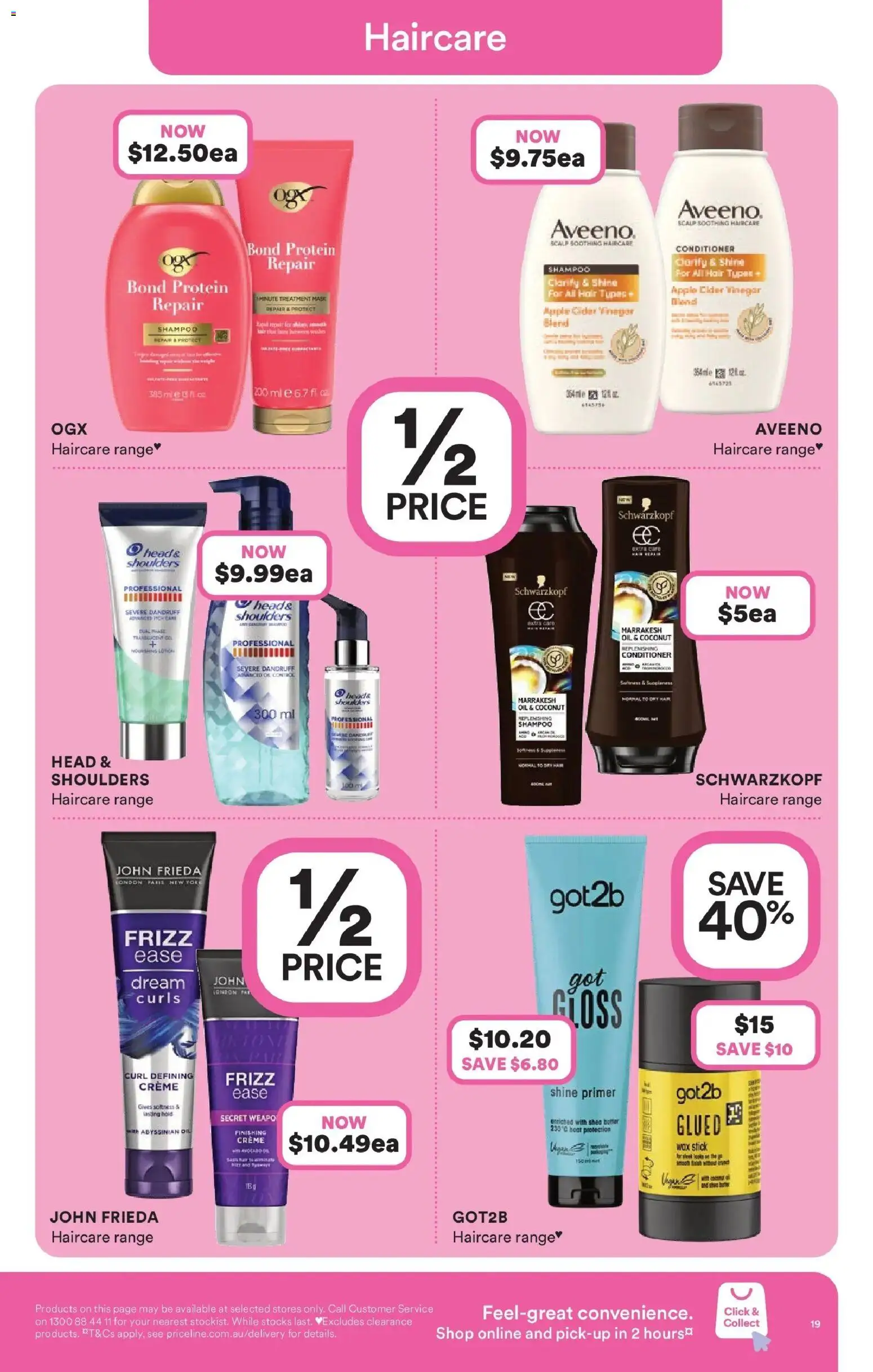Priceline Pharmacy catalogue - valid from 05.03.2026 | Page: 19 | Products: Shampoo, Conditioner, Ham, Vinegar