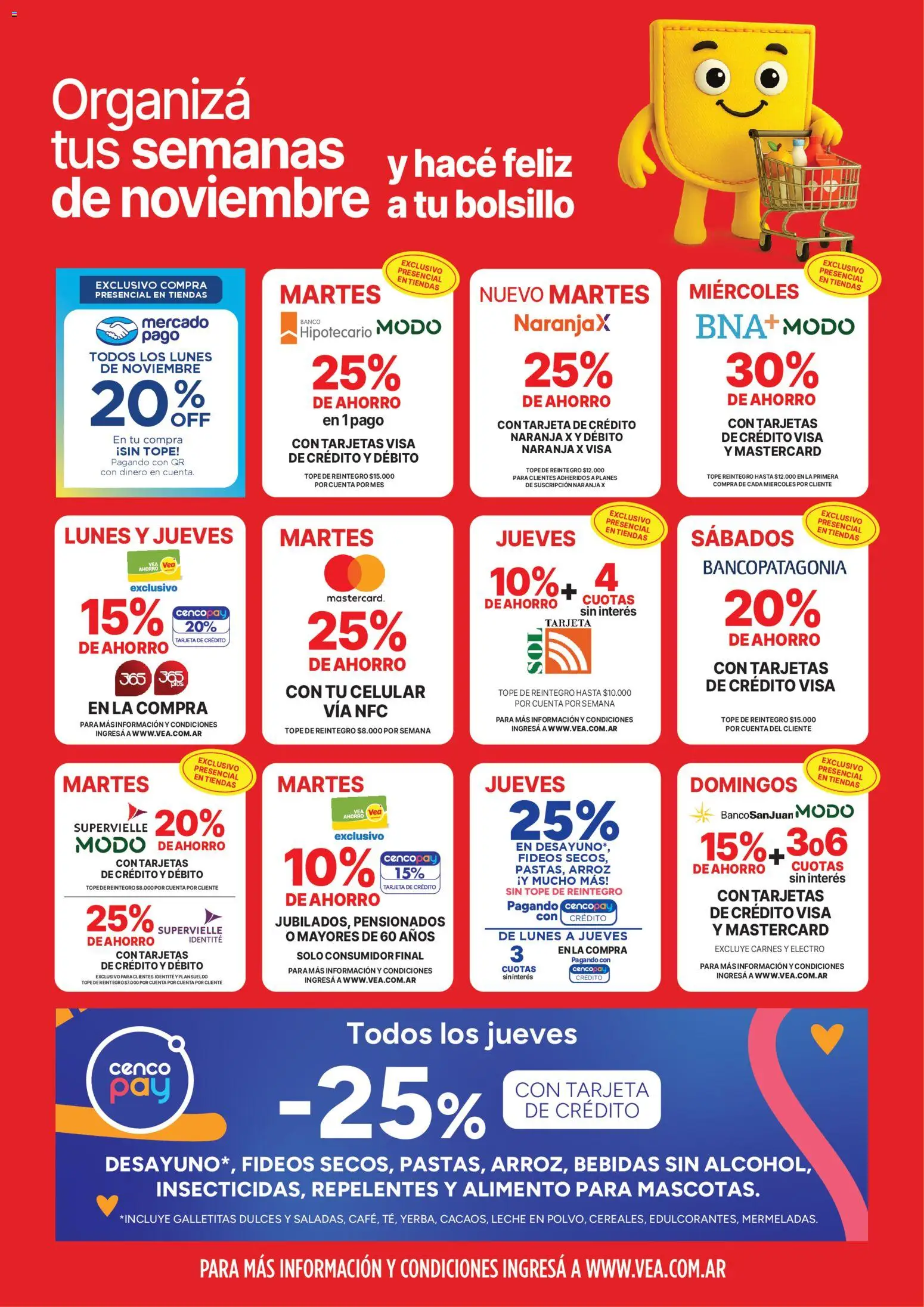 Vea - Oferta fin de semana │ válido desde el 28.11.2025 | Página: 9 | Productos: Banco, Galletitas, Arroz, Fideos