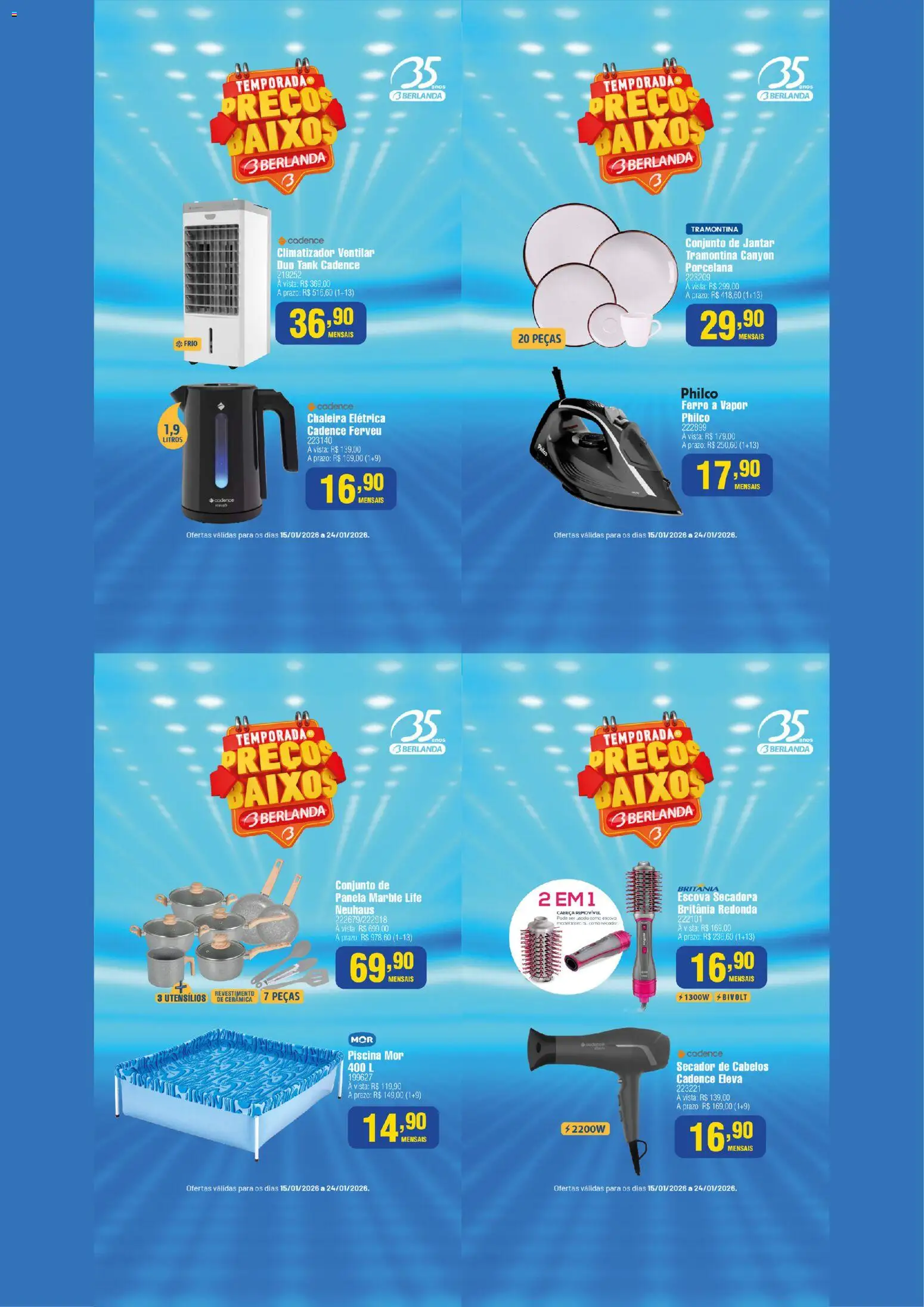 Berlanda Folheto - válido de 15.01.2026 | Página: 10 | Produtos: Chaleira, Chaleira elétrica, Escova secadora, Panela