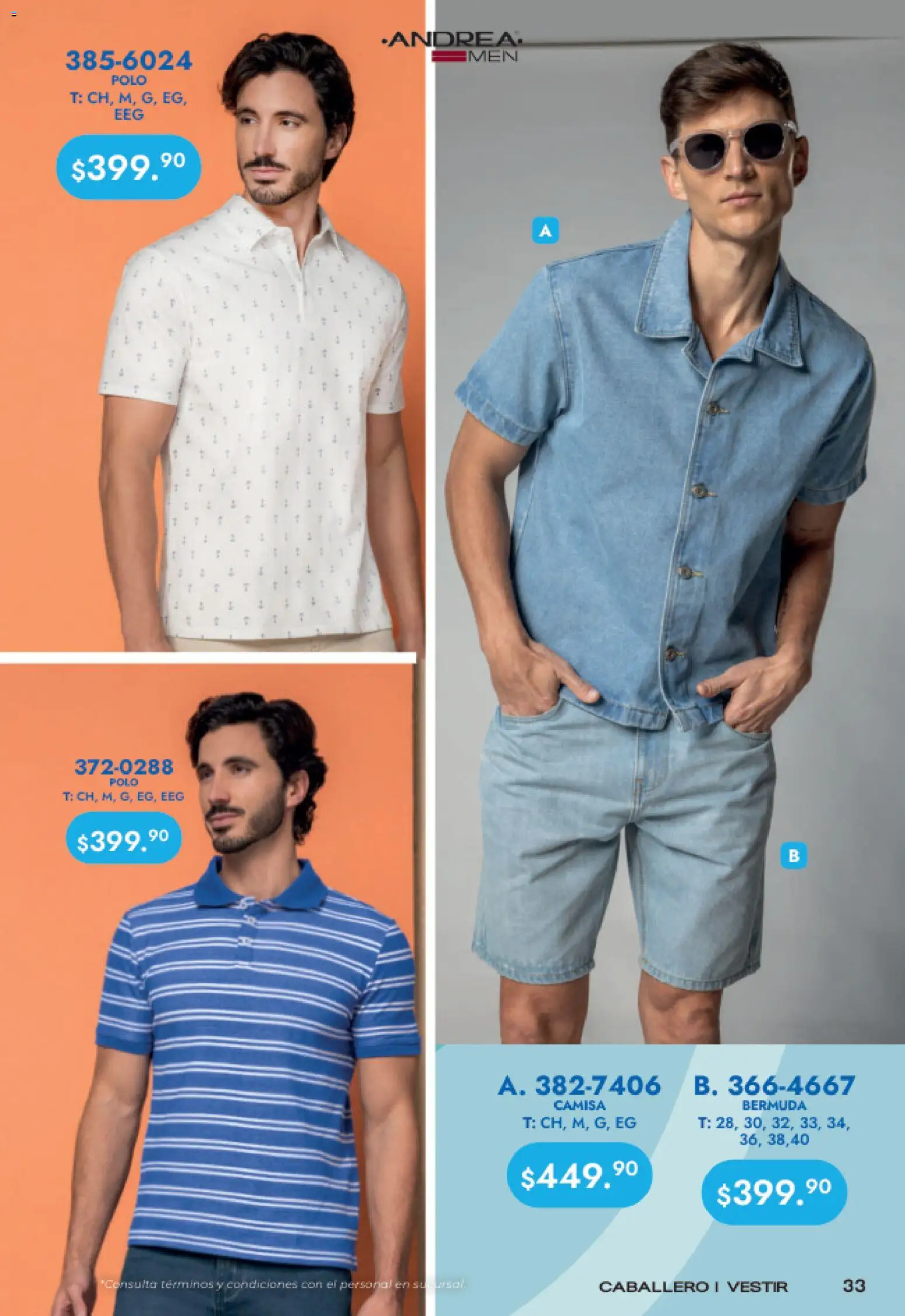 Nuevas ofertas de Andrea válidas en toda la República Mexicana desde el 15.03.2026. ¡Encuentra las mejores ofertas en Andrea catálogo Imperdibles de vacaciones! | Página: 33 | Productos: Camisa, Bermuda