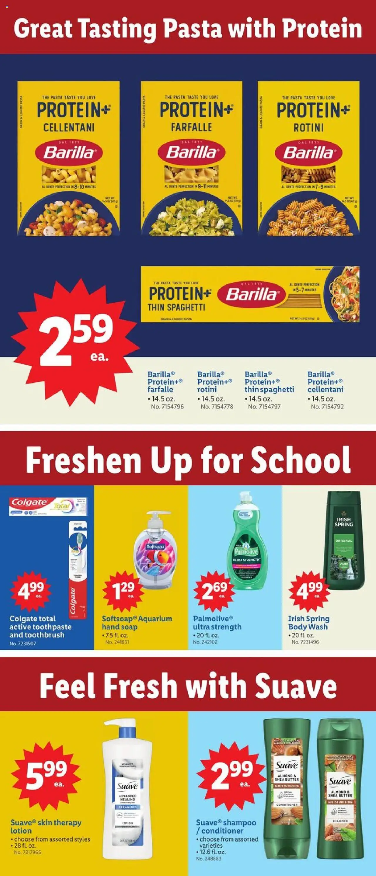 Lidl Weekly Ad - valid from 13.08.2025 | Page: 6 | Products: Soap, Toothpaste, Pasta, Body Wash