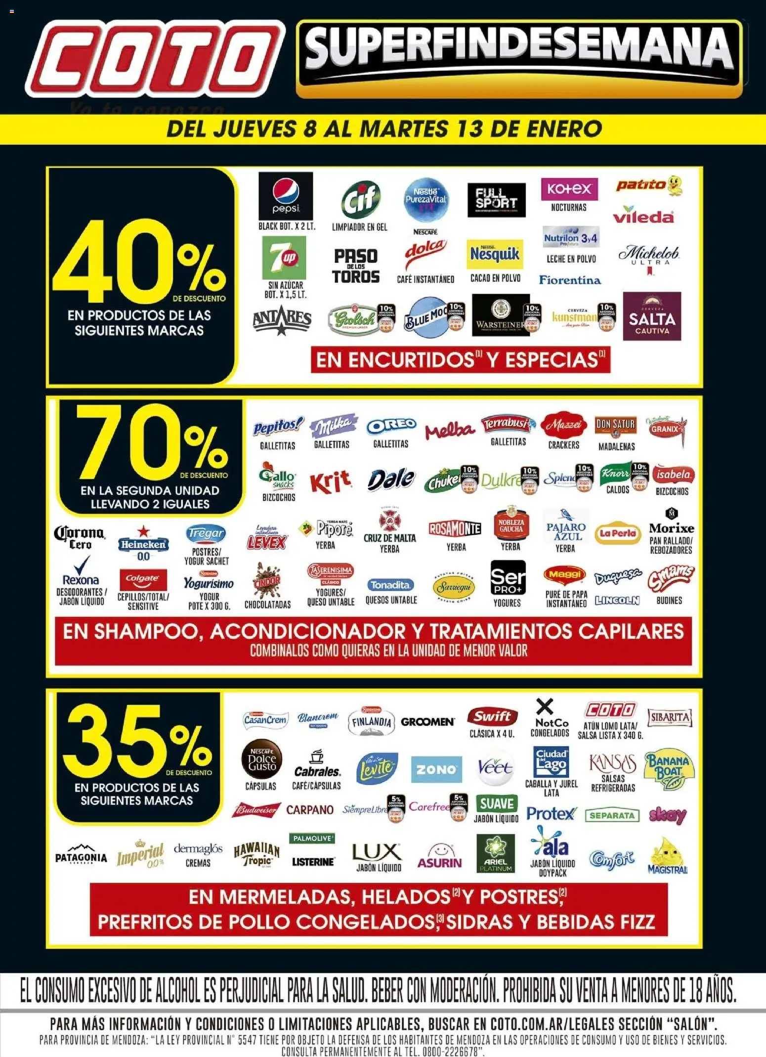 Coto - Salon B │ válido desde el 08.01.2026 | Página: 1 | Productos: Mate, Banana, Jabón líquido, Yogur