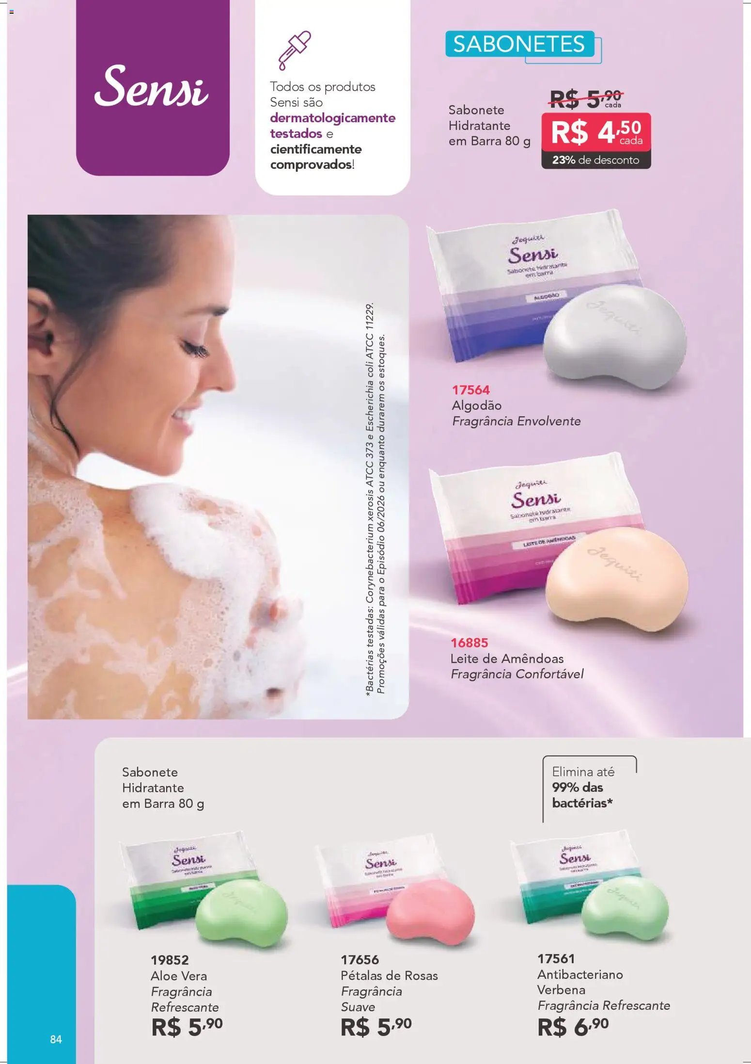 Jequiti Folheto - válido de 23.04.2026 | Página: 84 | Produtos: Fragrância, Leite, Sabonete, Algodão