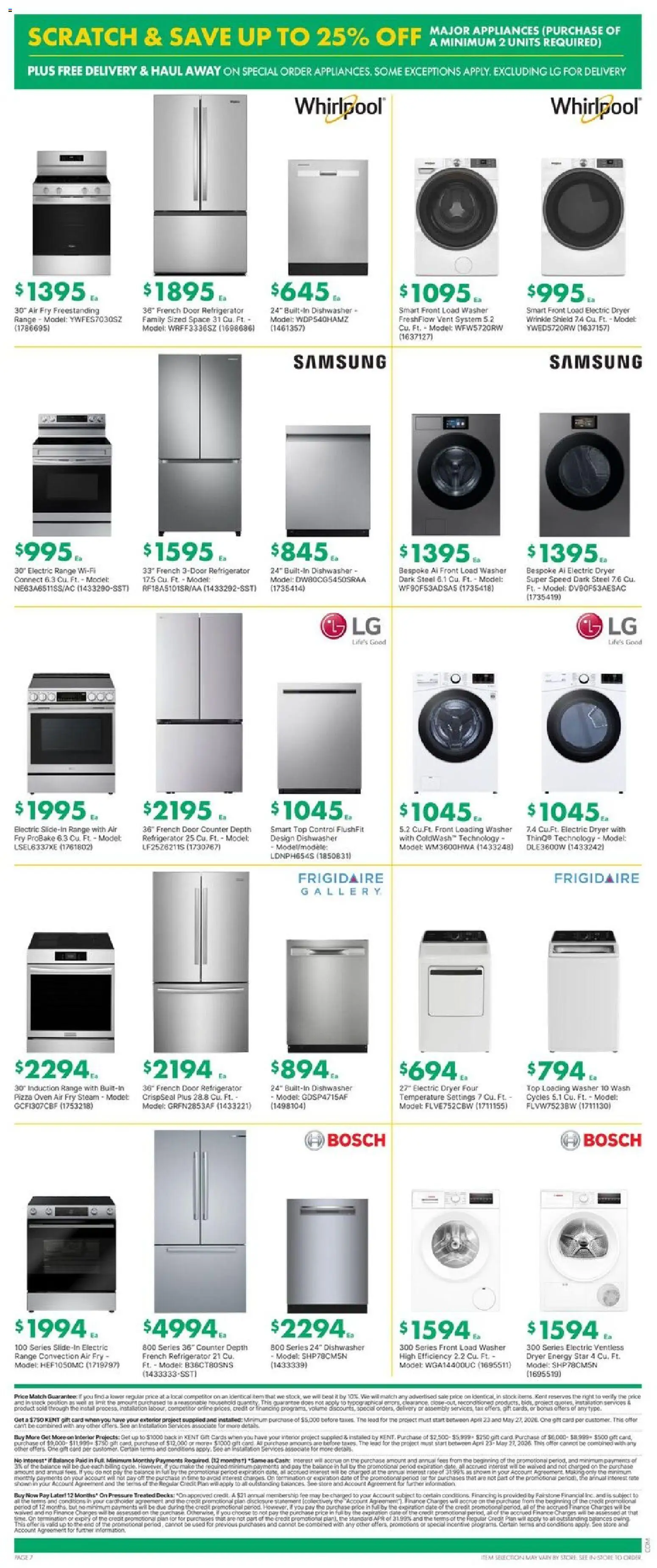 Kent flyer valid from 23.04.2026 | Page: 12 | Products: Refrigerator, Dryer, Oven, Pizza