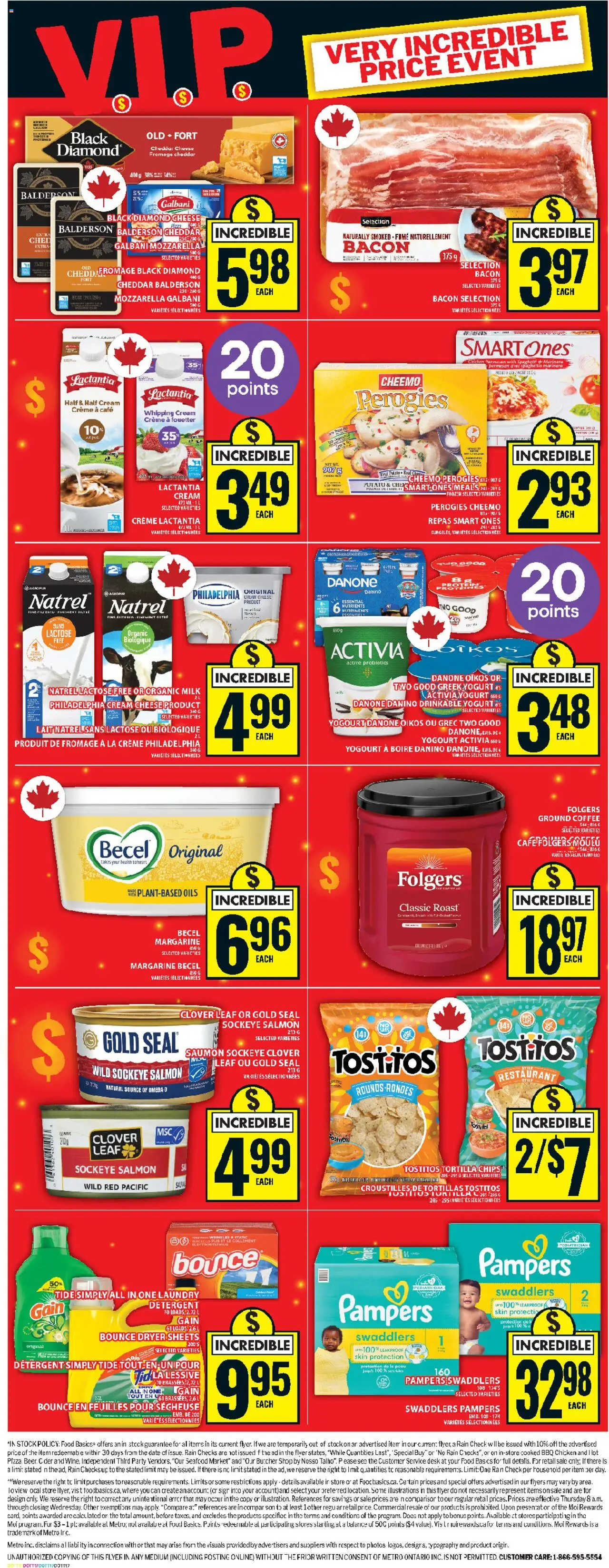 Food Basics flyer valid from 21.08.2025 | Page: 4 | Products: Chips, Detergent, Cheese, Coffee