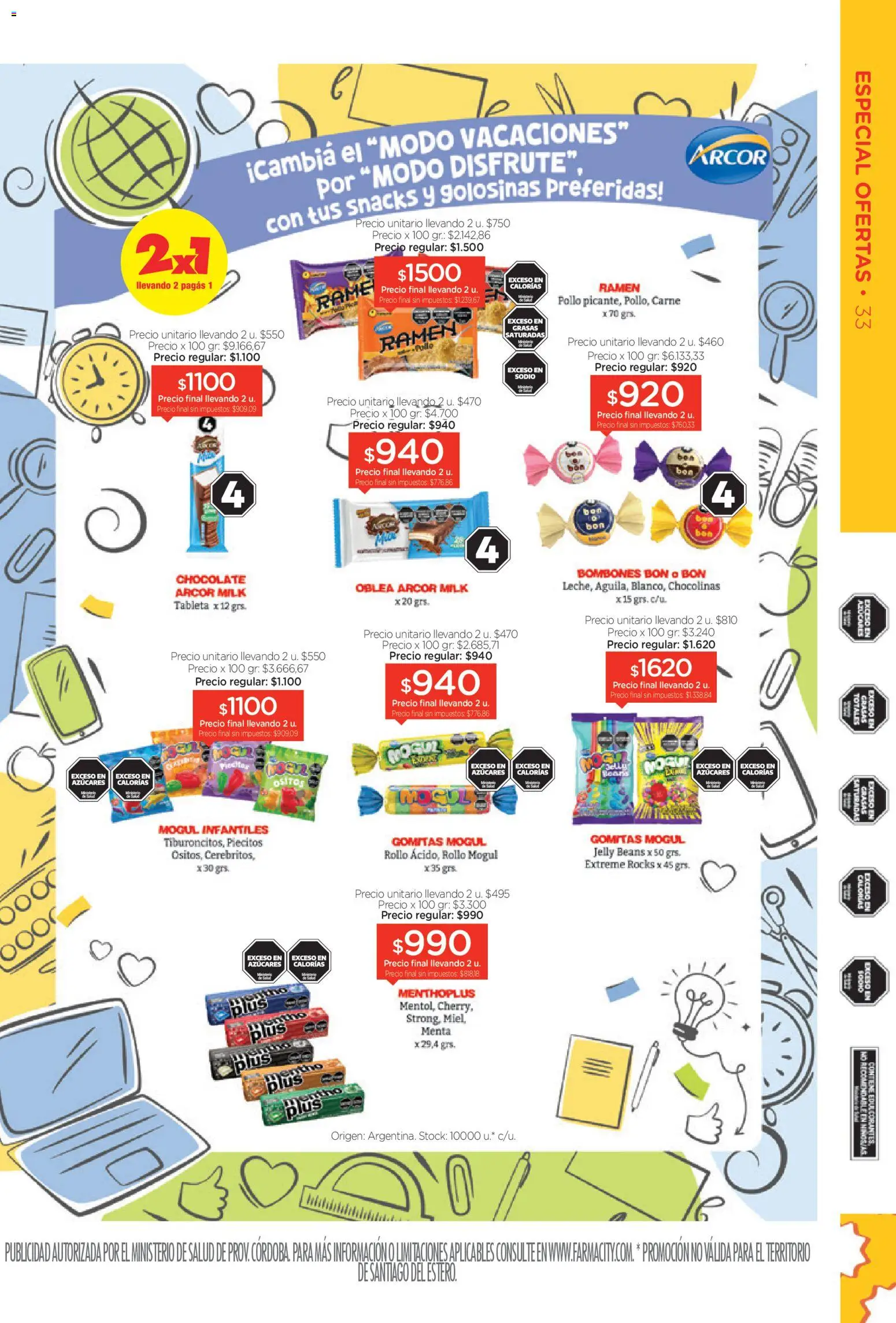 Farmacity catálogo │ válido desde el 03.03.2026 | Página: 33 | Productos: Tableta, Bombones, Pollo, Golosinas