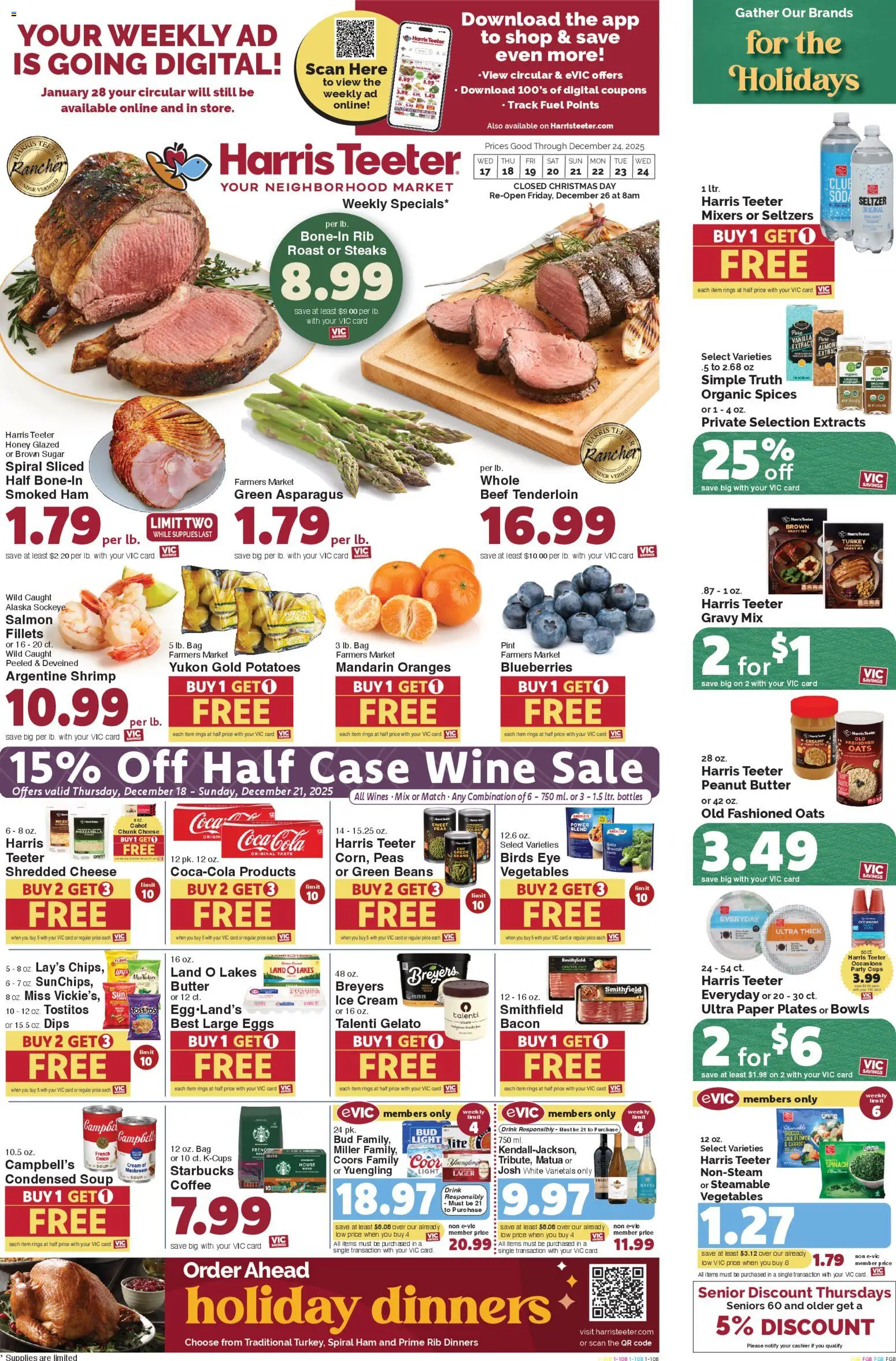 Harris Teeter Weekly Ad - valid from 17.12.2025 | Page: 1 | Products: Eggs, Beef, Ice cream, Onion