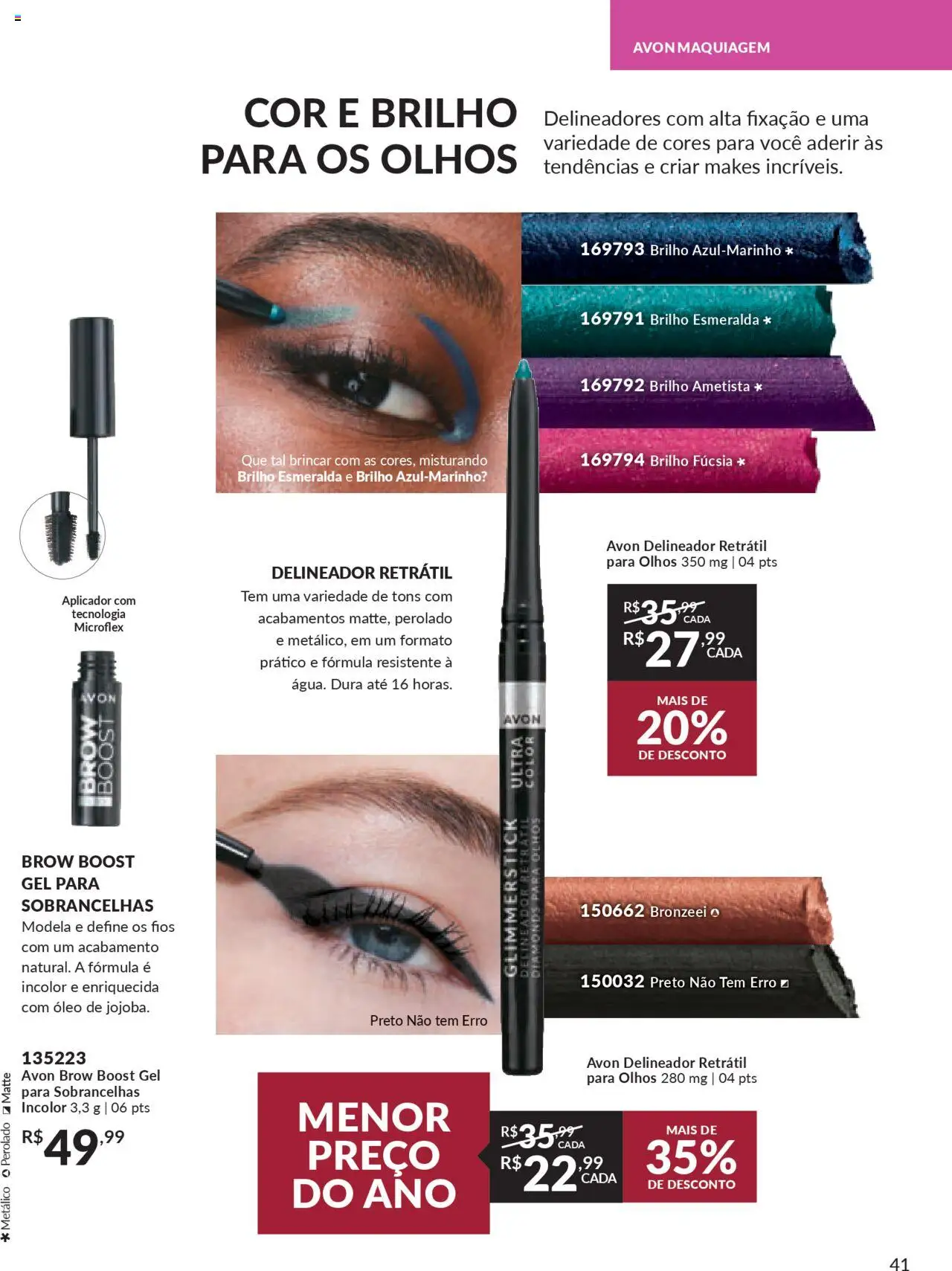 Avon Folheto - válido de 13.08.2025 | Página: 41 | Produtos: Maquiagem, Delineador, Óleo