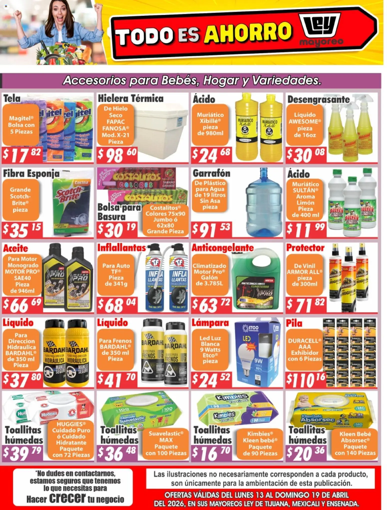 Nuevas ofertas de Casa Ley válidas en toda la República Mexicana desde el 13.04.2026. ¡Encuentra las mejores ofertas en Casa Ley folleto Frontera! | Página: 1 | Productos: Bolsa, Desengrasante, Cocina, Pila