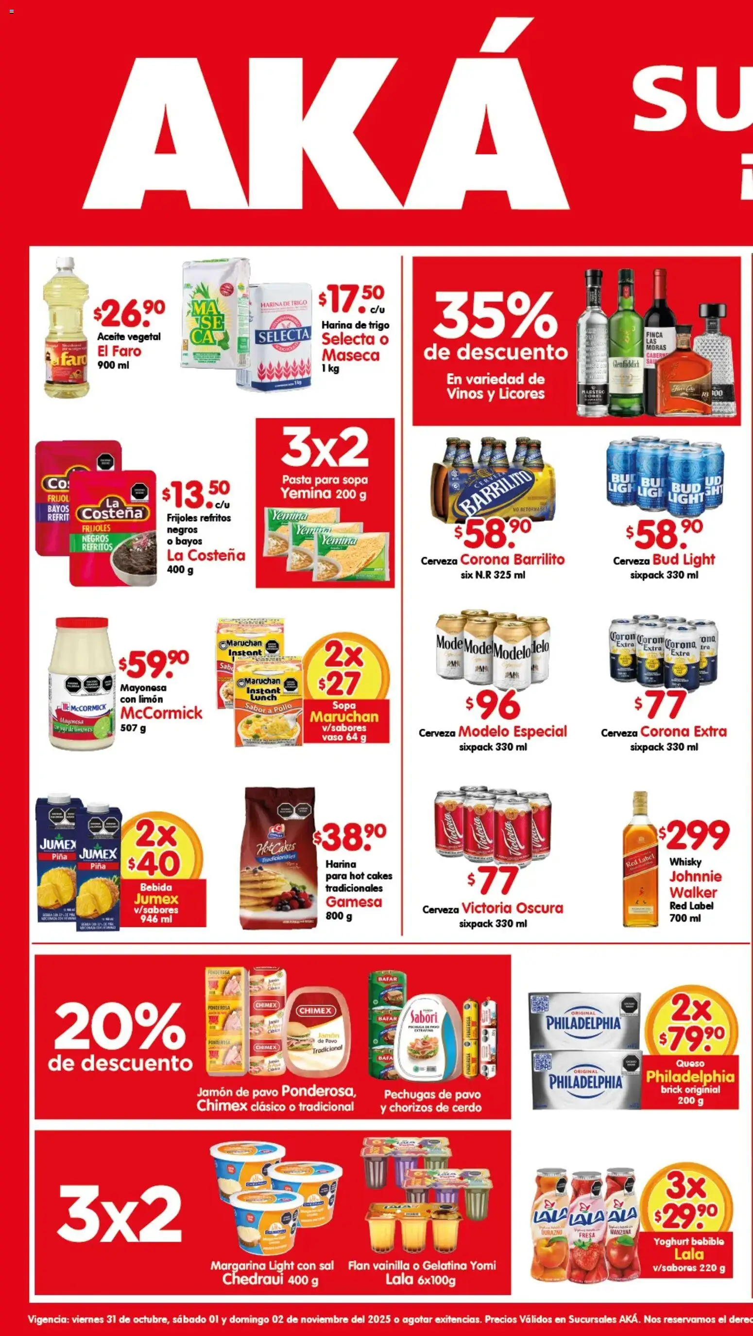 Nuevas ofertas de Arteli válidas en toda la República Mexicana desde el 31.10.2025. ¡Encuentra las mejores ofertas en Arteli folleto Aká Superbodegas! | Página: 1 | Productos: Pollo, Gelatina, Limón, Piña