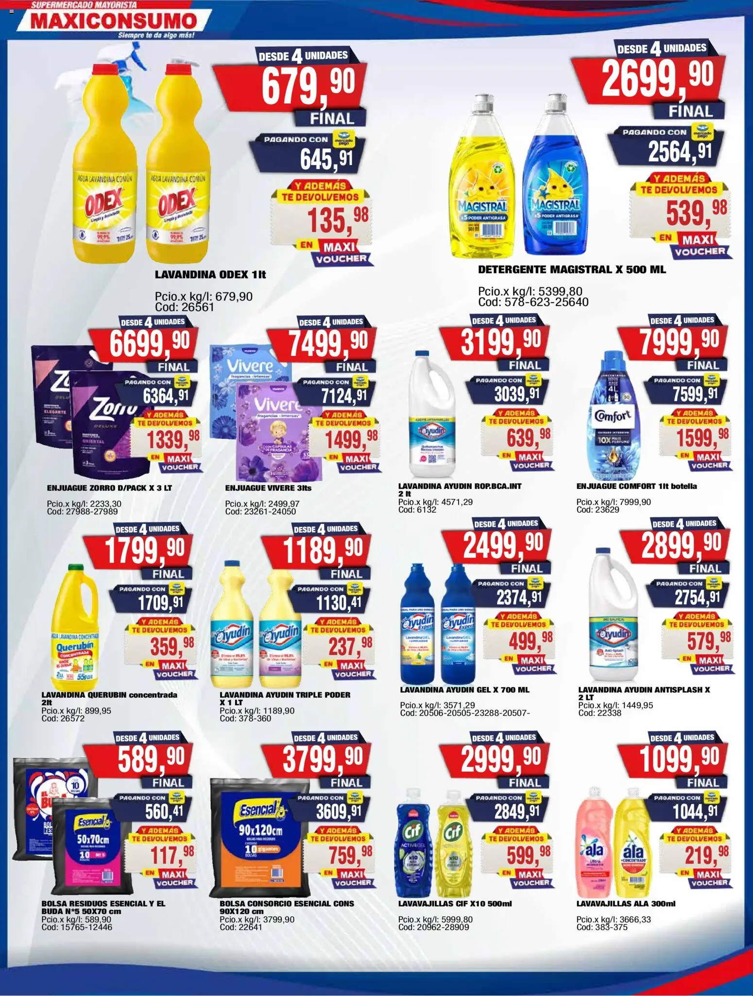 Maxiconsumo ofertas │ válido desde el 16.03.2026 | Página: 24 | Productos: Lavandina, Bolsa, Fragancia, Agua