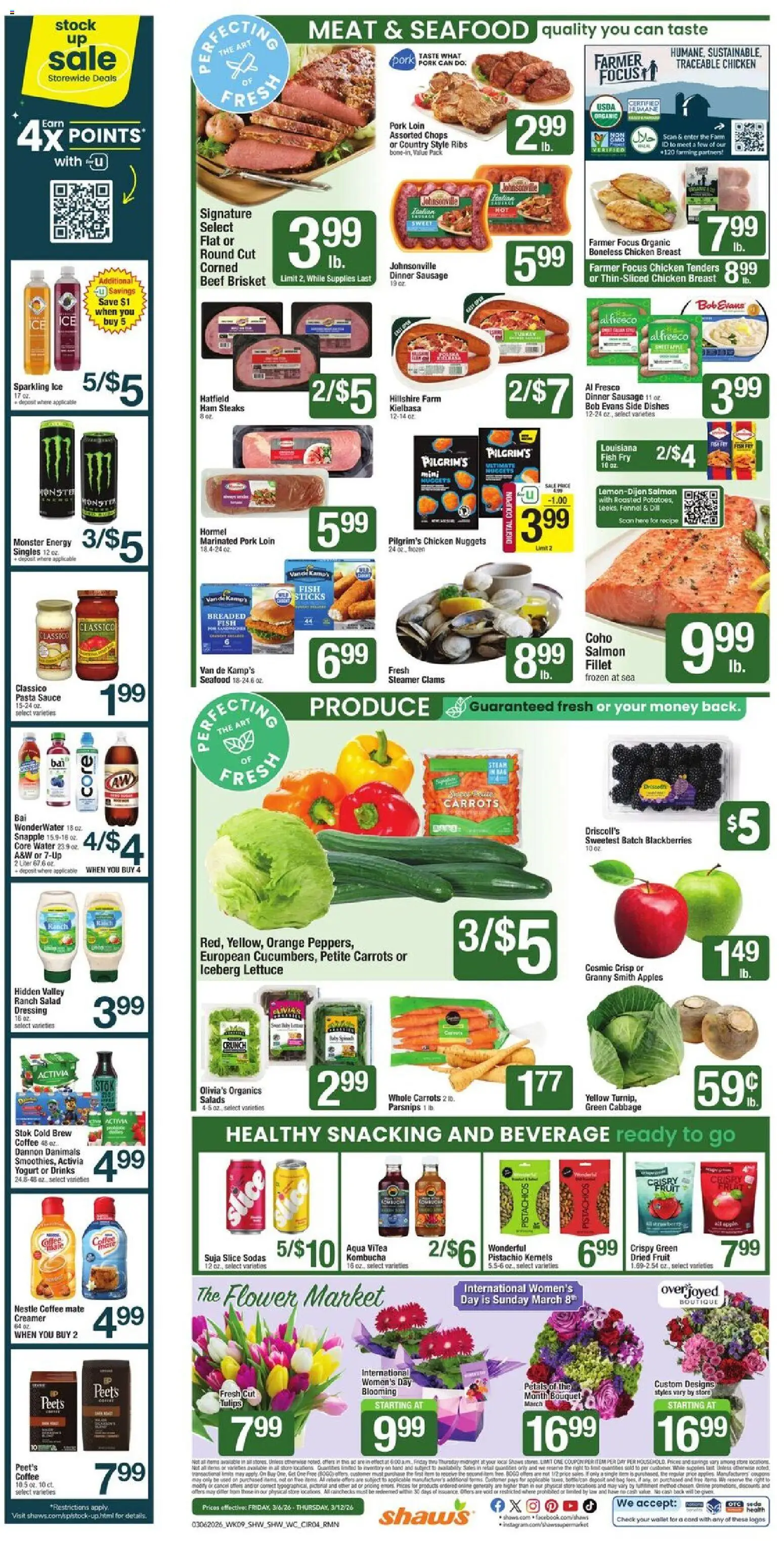 Shaw's Weekly Ad - NH - valid from 06.03.2026 | Page: 4 | Products: Pasta, Water, Cabbage, Bag