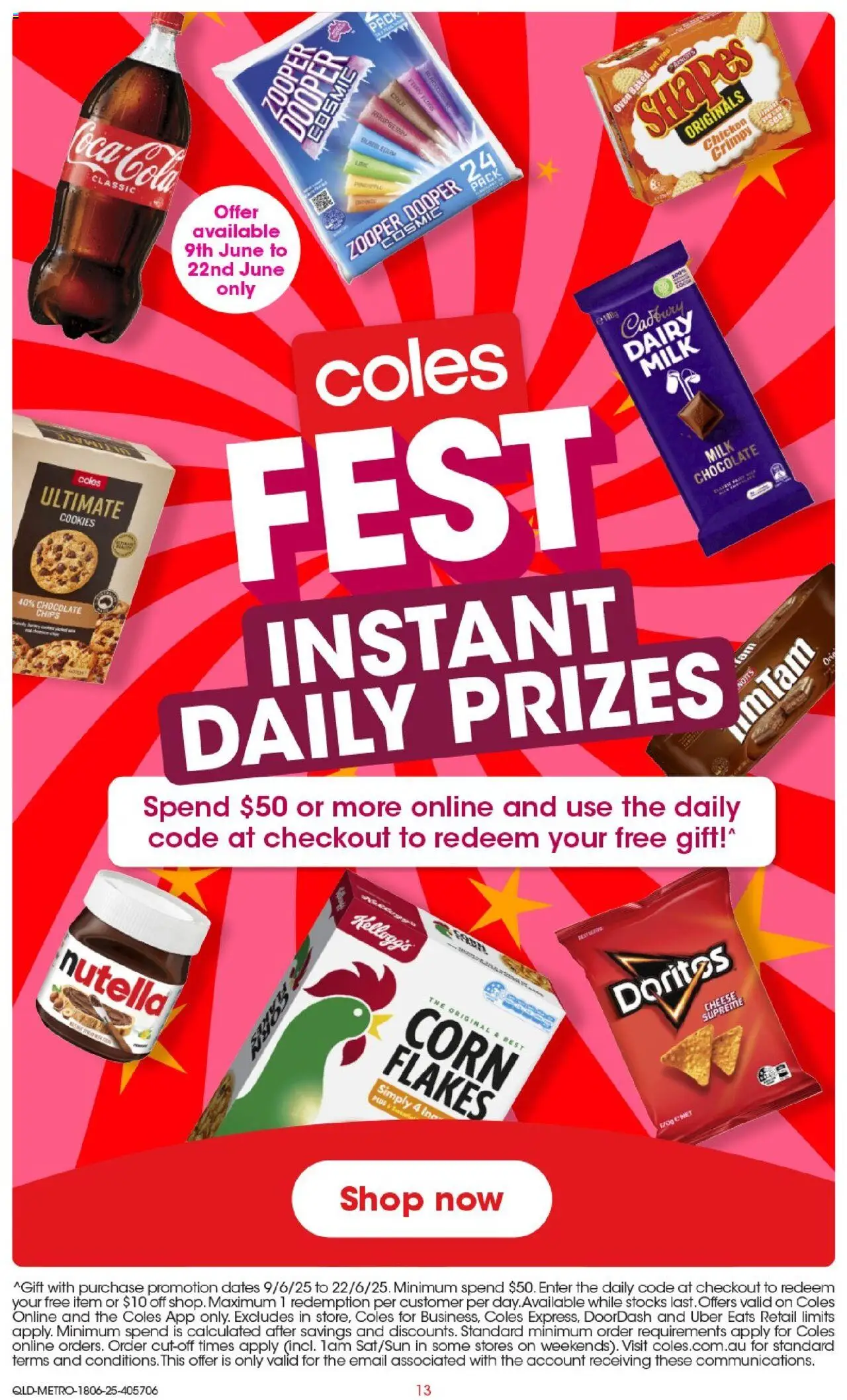 Coles catalogue - valid from 18.06.2025 | Page: 13 | Products: Milk, Dairy, Cheese, Chips
