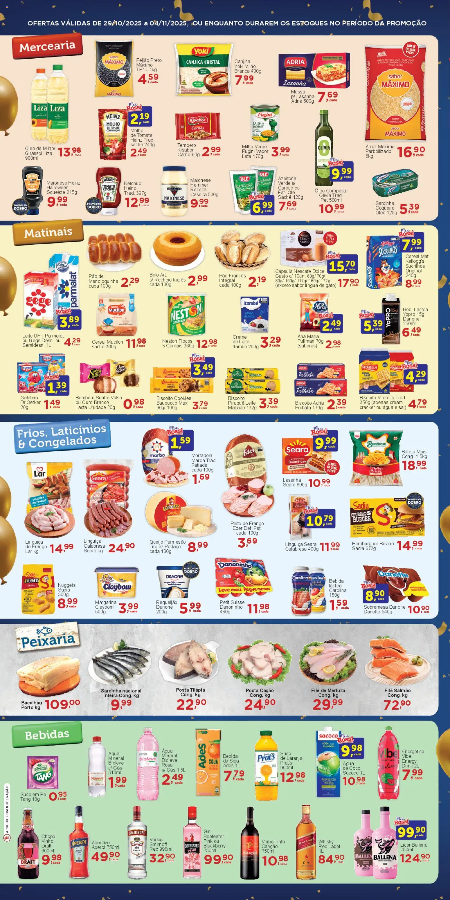 Rossi Supermercados Folheto - válido de 29.10.2025 | Página: 2 | Produtos: Salsicha