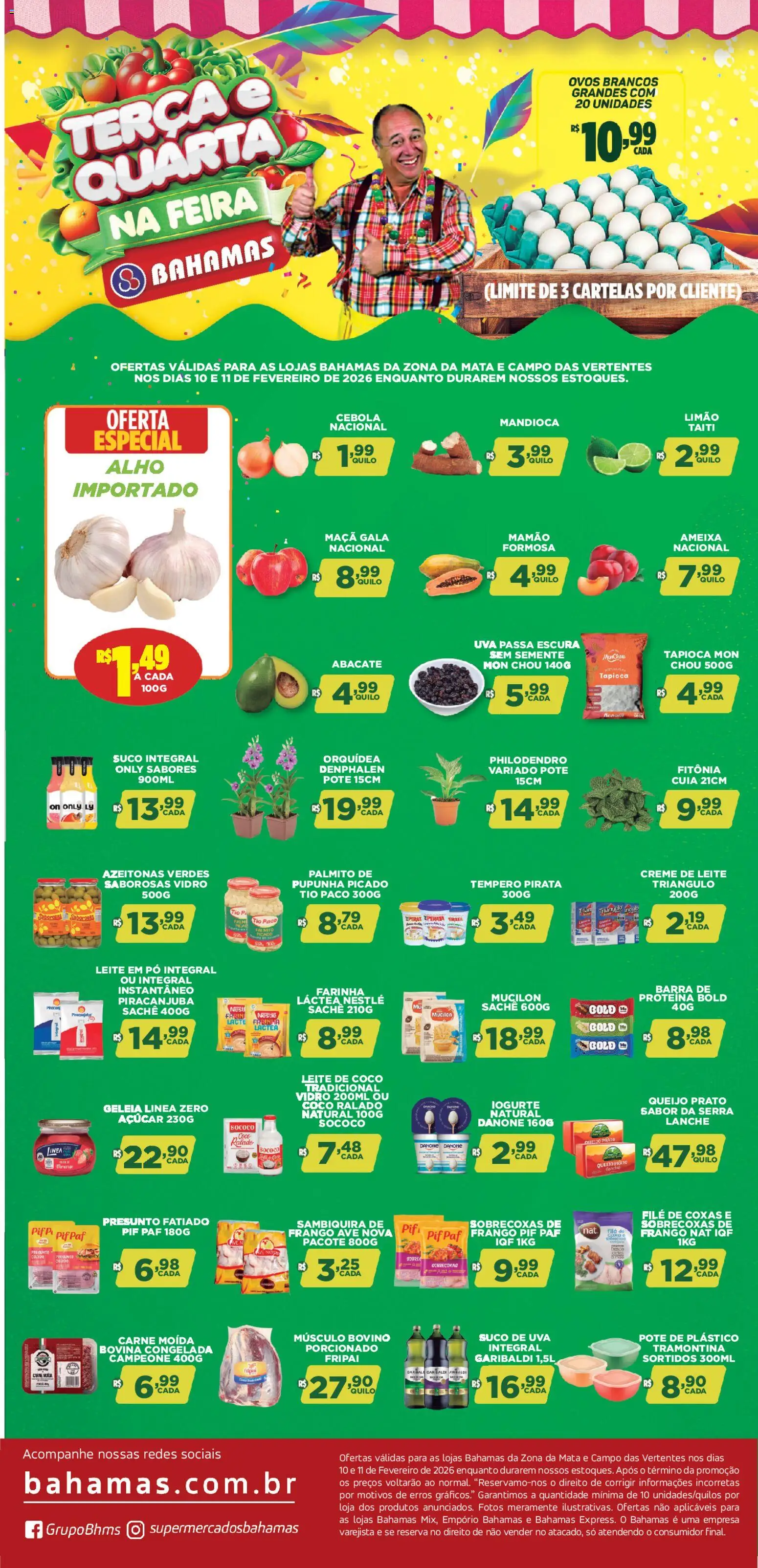 Bahamas Supermercados Folheto - válido de 10.02.2026 | Página: 1 | Produtos: Coco, Pó, Iogurte, Balde