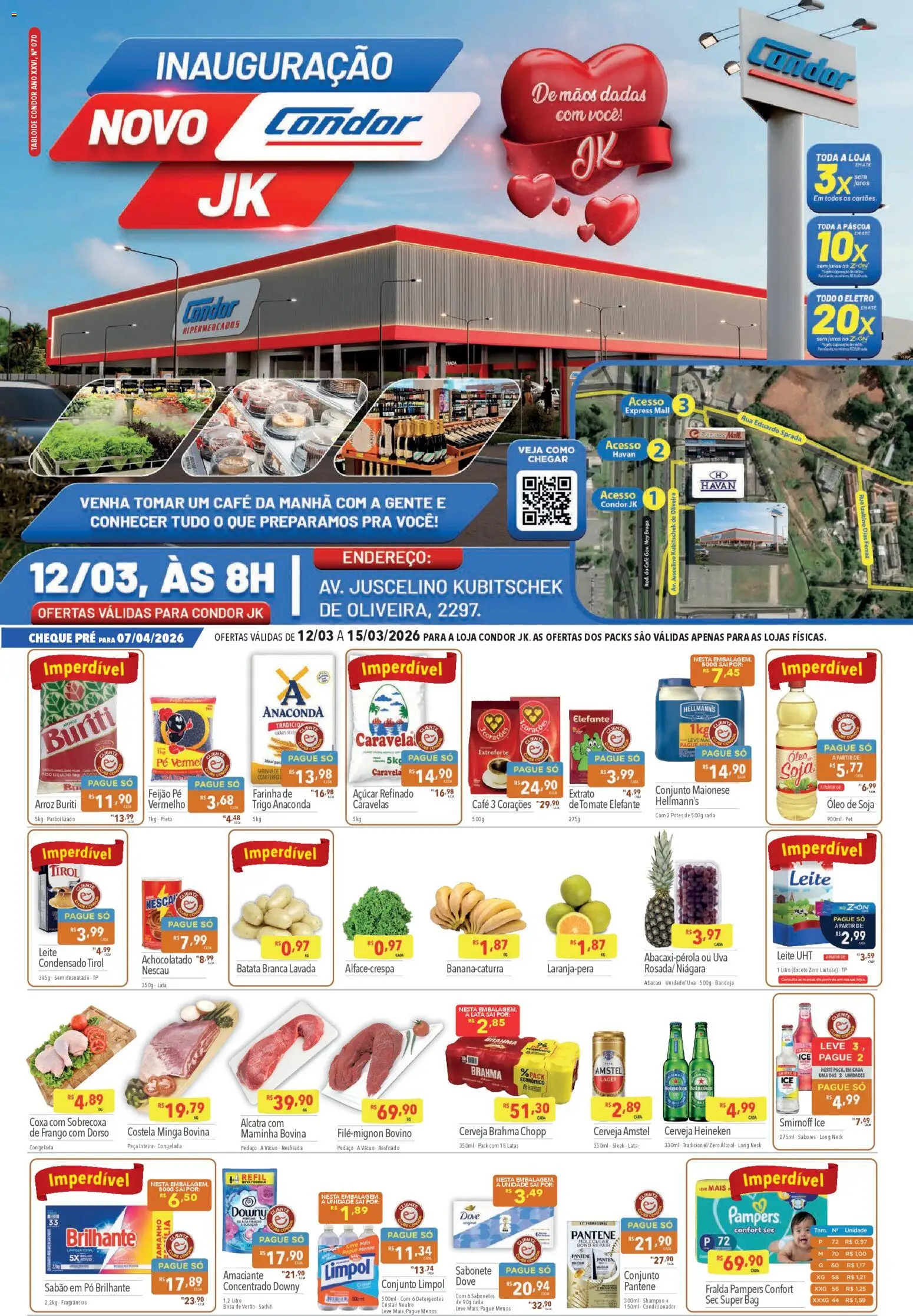 Supermercados Condor Folheto - válido de 12.03.2026 | Página: 1 | Produtos: Café, Bandeja, Potes, Frango