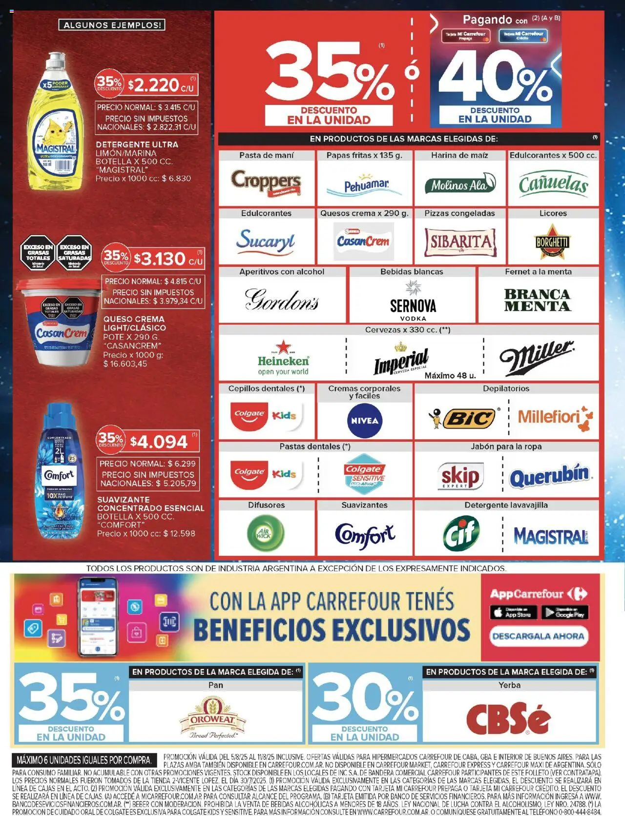 Carrefour ofertas │ válido desde el 05.08.2025 | Página: 6 | Productos: Botella, Banco, Queso crema, Té