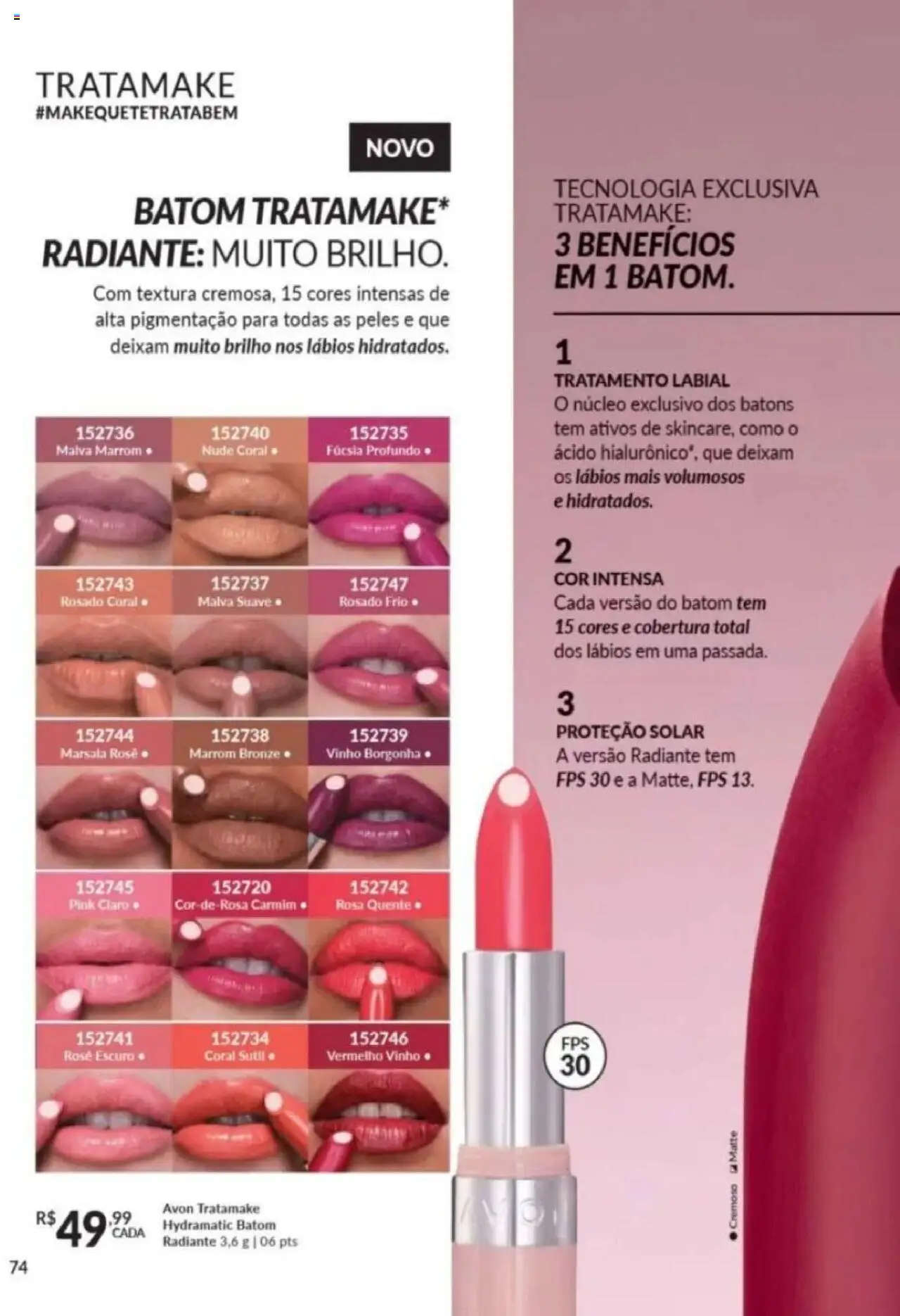 Avon Folheto - válido de 26.09.2025 | Página: 74 | Produtos: Batom, Vinho