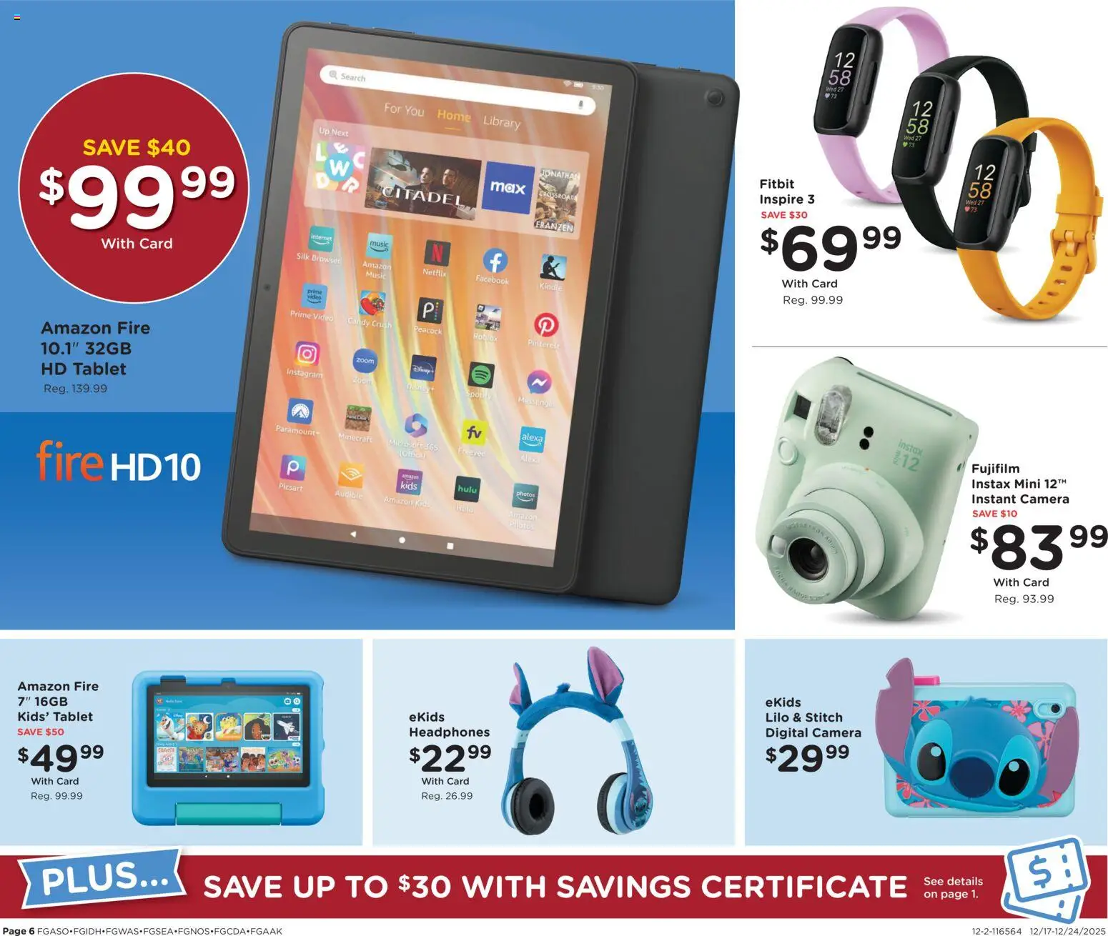 Fred Meyer Home & Apparel - valid from 17.12.2025 | Page: 7 | Products: Library, Tablet, Headphones, Camera