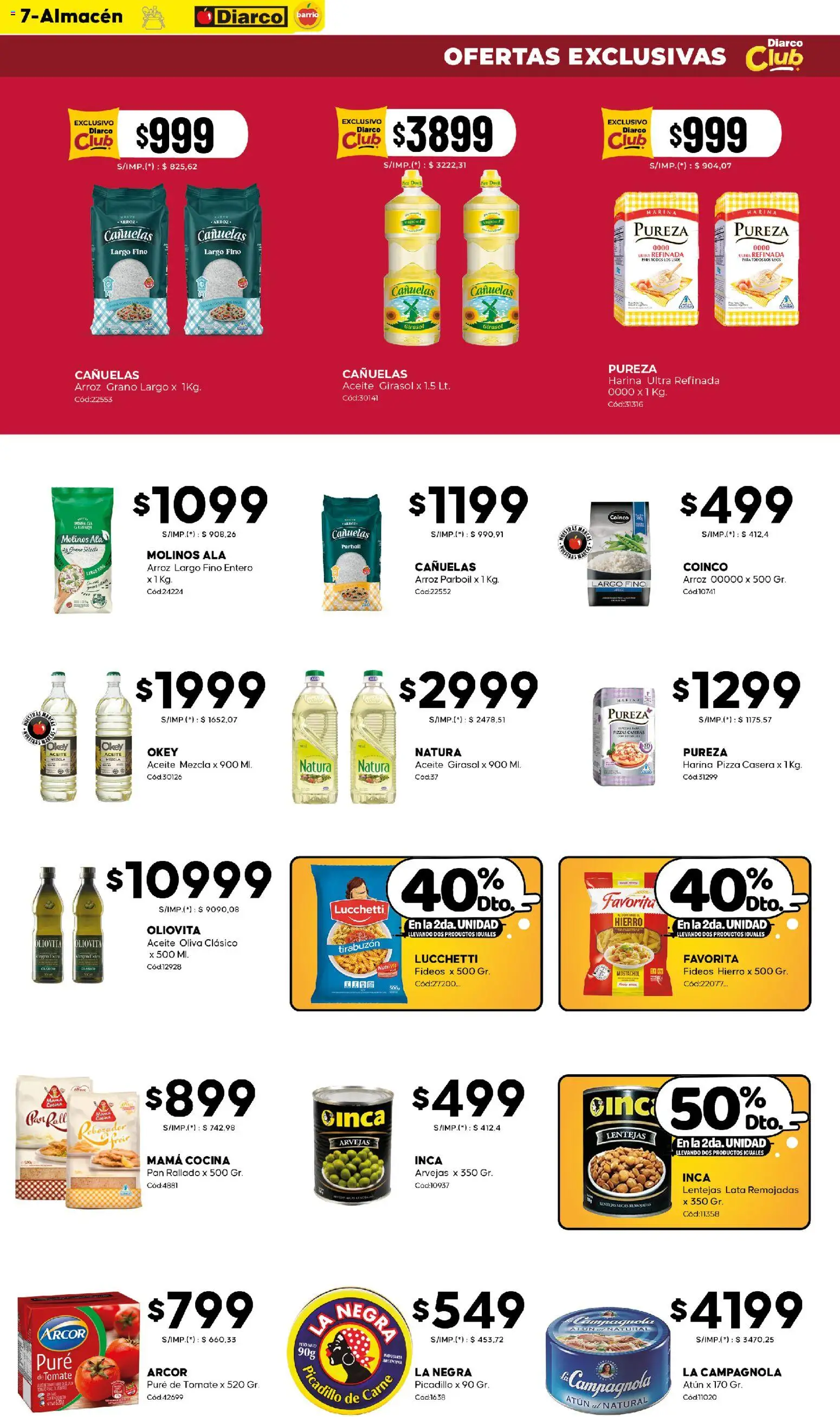 Diarco - Ofertas Diarco Barrio │ válido desde el 27.10.2025 | Página: 7 | Productos: Cocina, Lentejas, Arvejas, Pure de Tomate