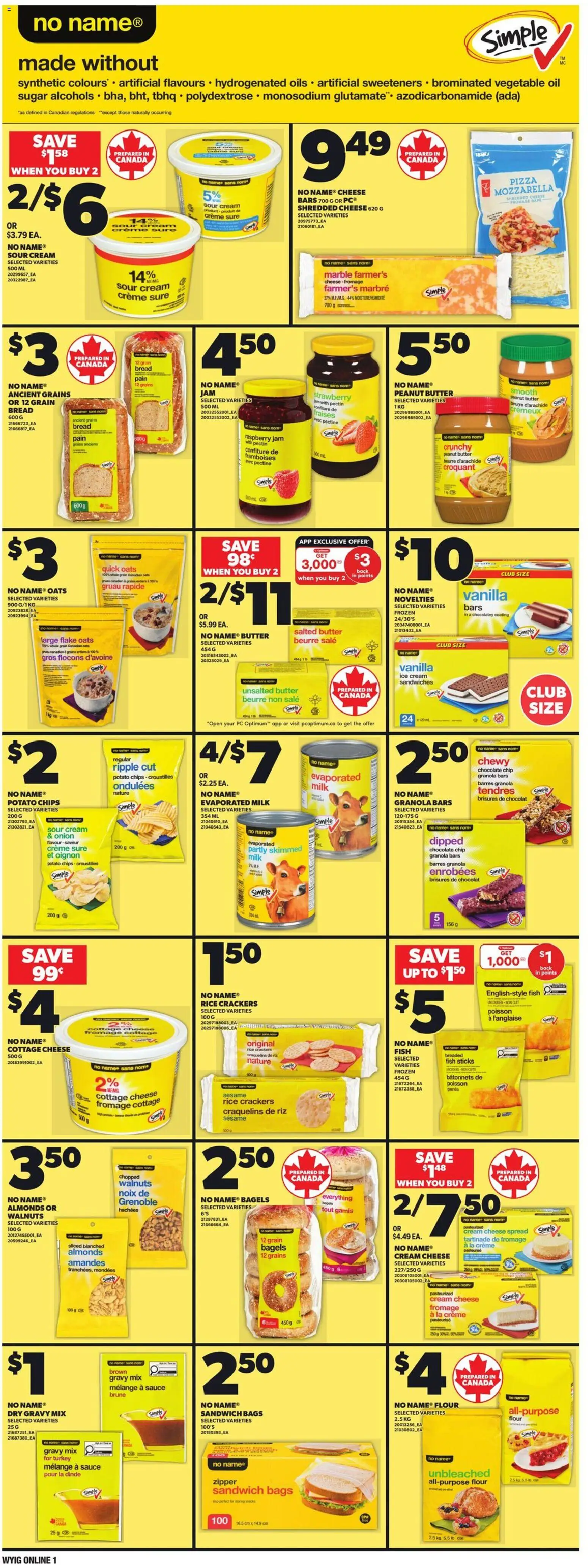 Loblaws flyer valid from 08.01.2026 | Page: 8 | Products: Fish, Sour cream, PC, Cheese