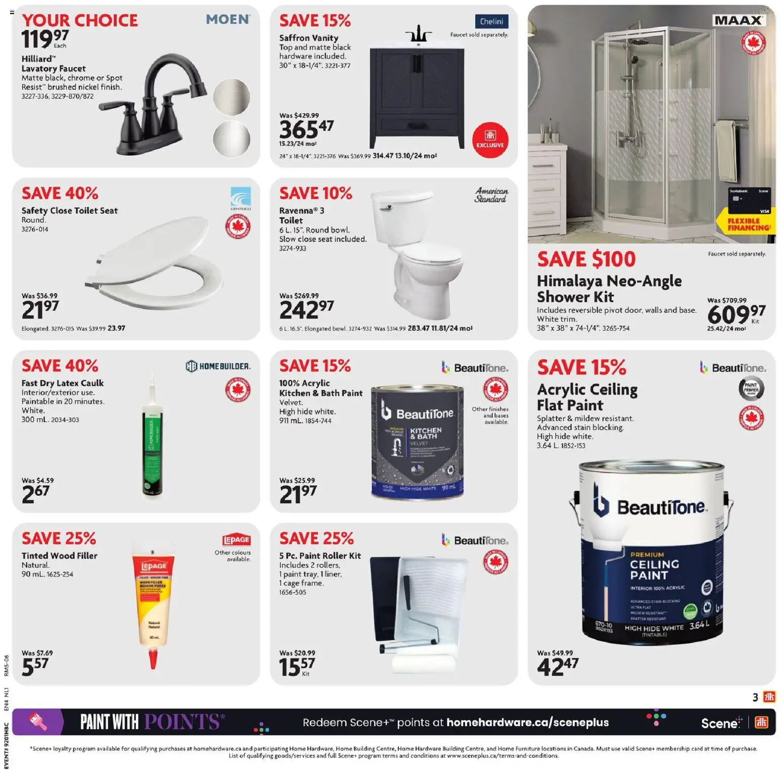 Home Hardware flyer valid from 01.01.2026 | Page: 3 | Products: Bath, Shower
