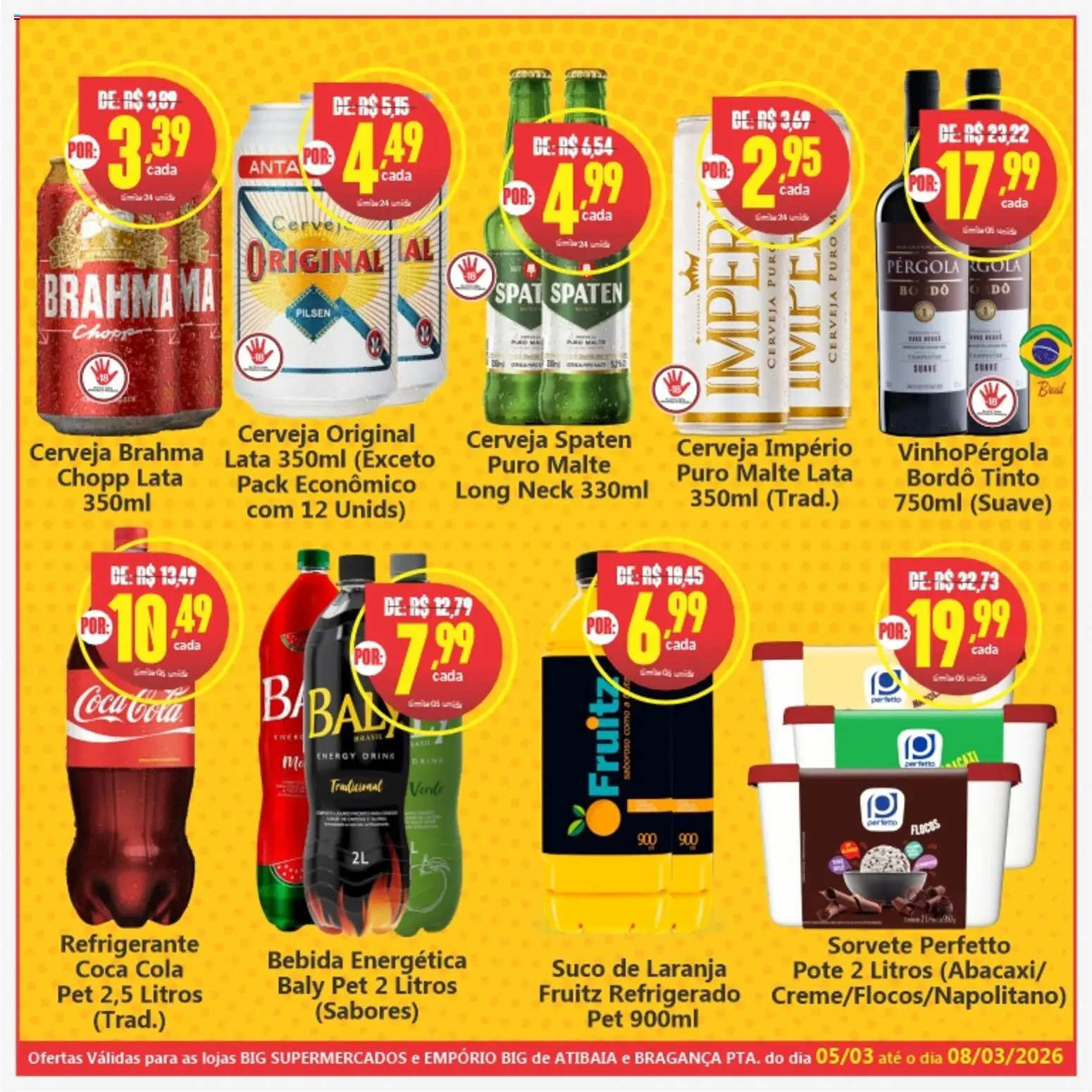 Big Supermercados Folheto - válido de 05.03.2026 | Página: 2 | Produtos: Flocos, Sorvete, Bebida, Refrigerante