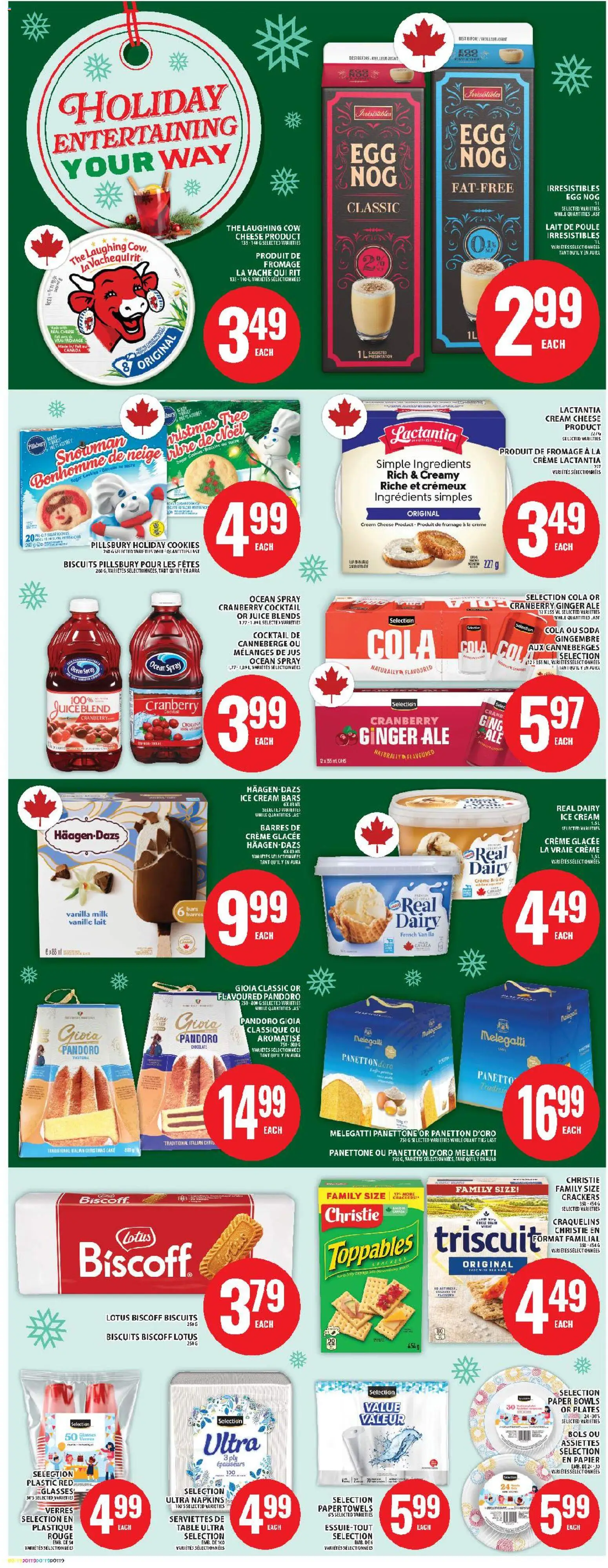 Food Basics flyer valid from 13.11.2025 | Page: 14 | Products: Cream, Cookies, Table, Juice