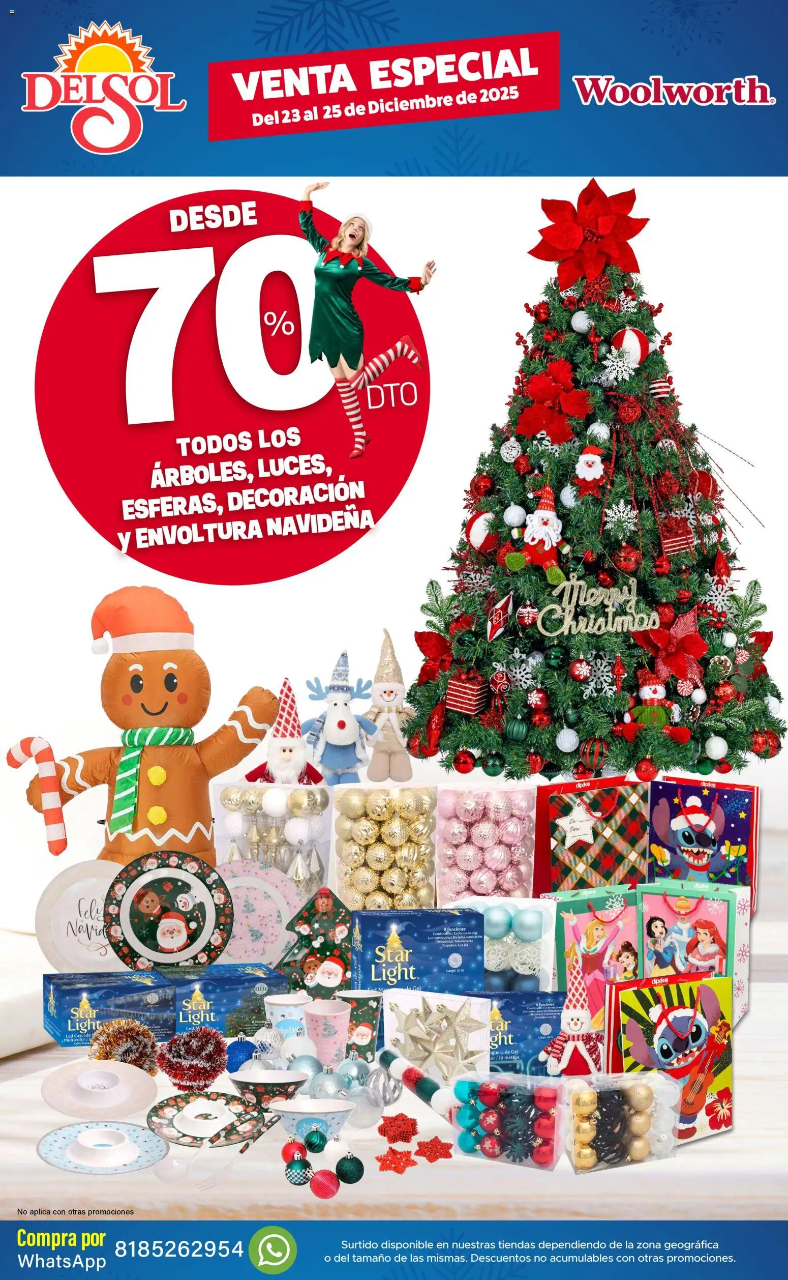 Nuevas ofertas de Del Sol y Woolworth válidas en toda la República Mexicana desde el 23.12.2025. ¡Encuentra las mejores ofertas en Del Sol y Woolworth catálogo Venta Especial de Navidad 3! | Página: 10