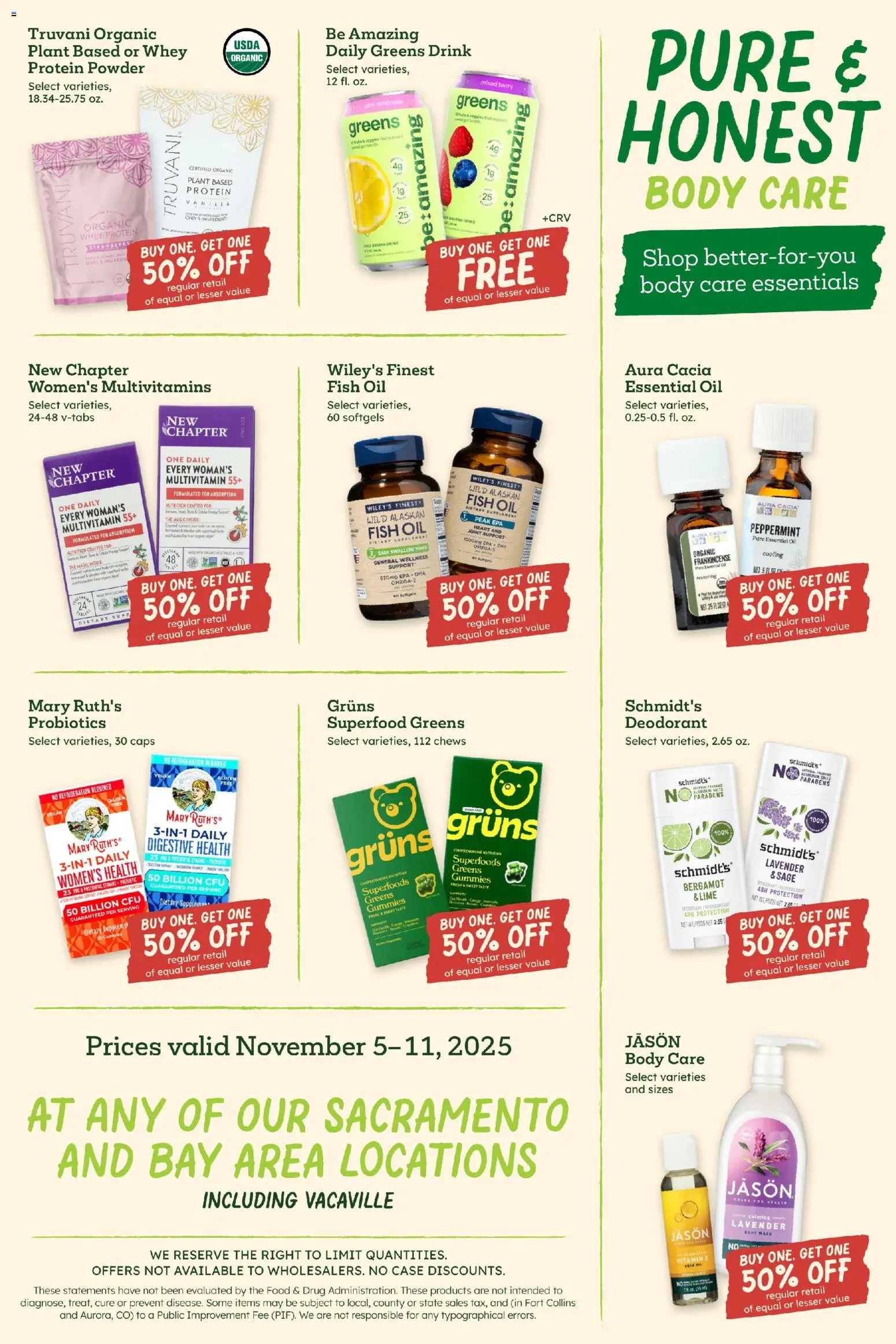 Sprouts Weekly Ad - valid from 05.11.2025 | Page: 12 | Products: Probiotics, Oil, Deodorant, Greens
